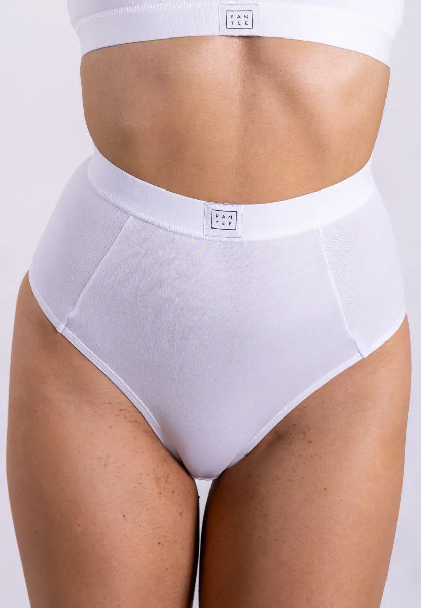 High Waisted Briefs, White Pantee
