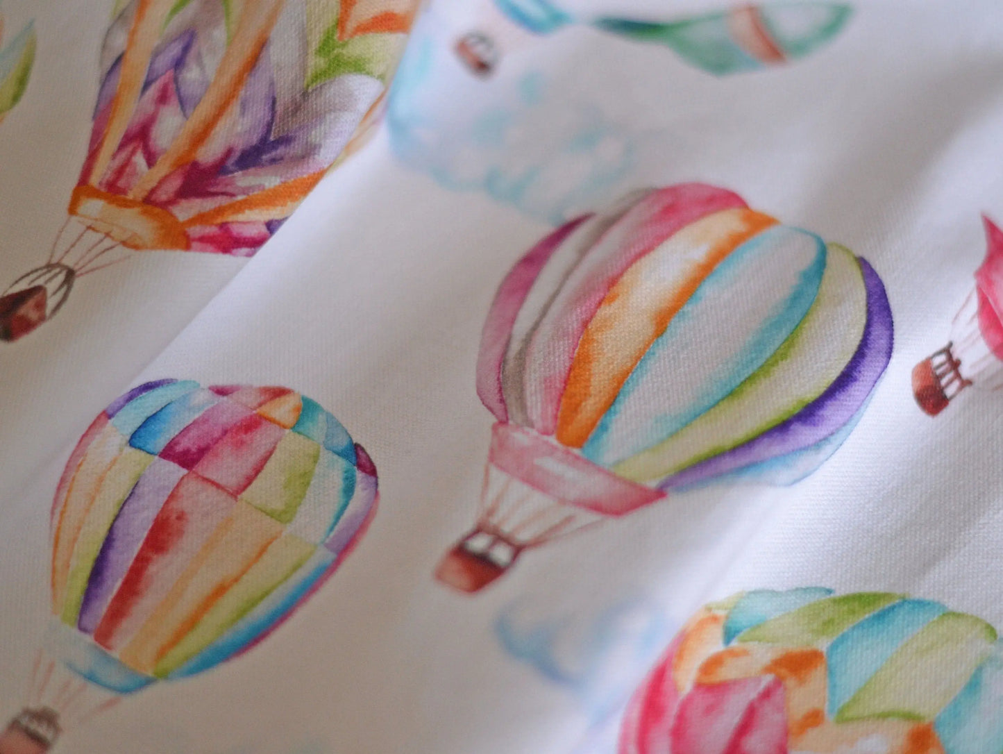 Hot Air Balloons - Children's Cotton Curtain Fabric Katie Hipwell Design