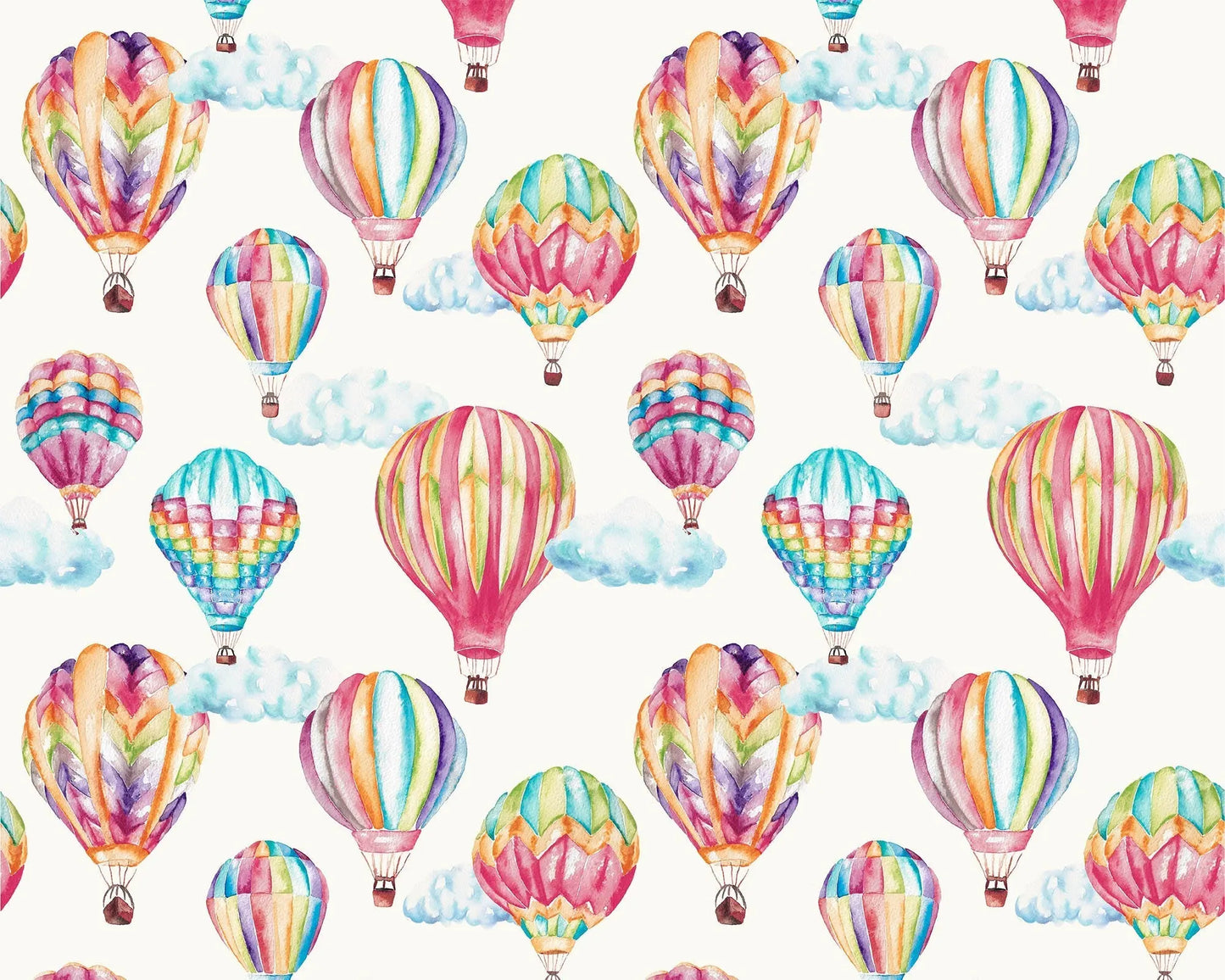 Hot Air Balloons - Children's Cotton Curtain Fabric Katie Hipwell Design
