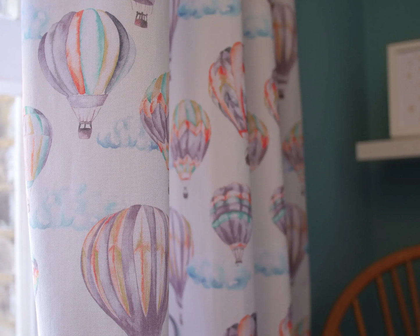 Hot Air Balloons - Children's Cotton Curtain Fabric Katie Hipwell Design