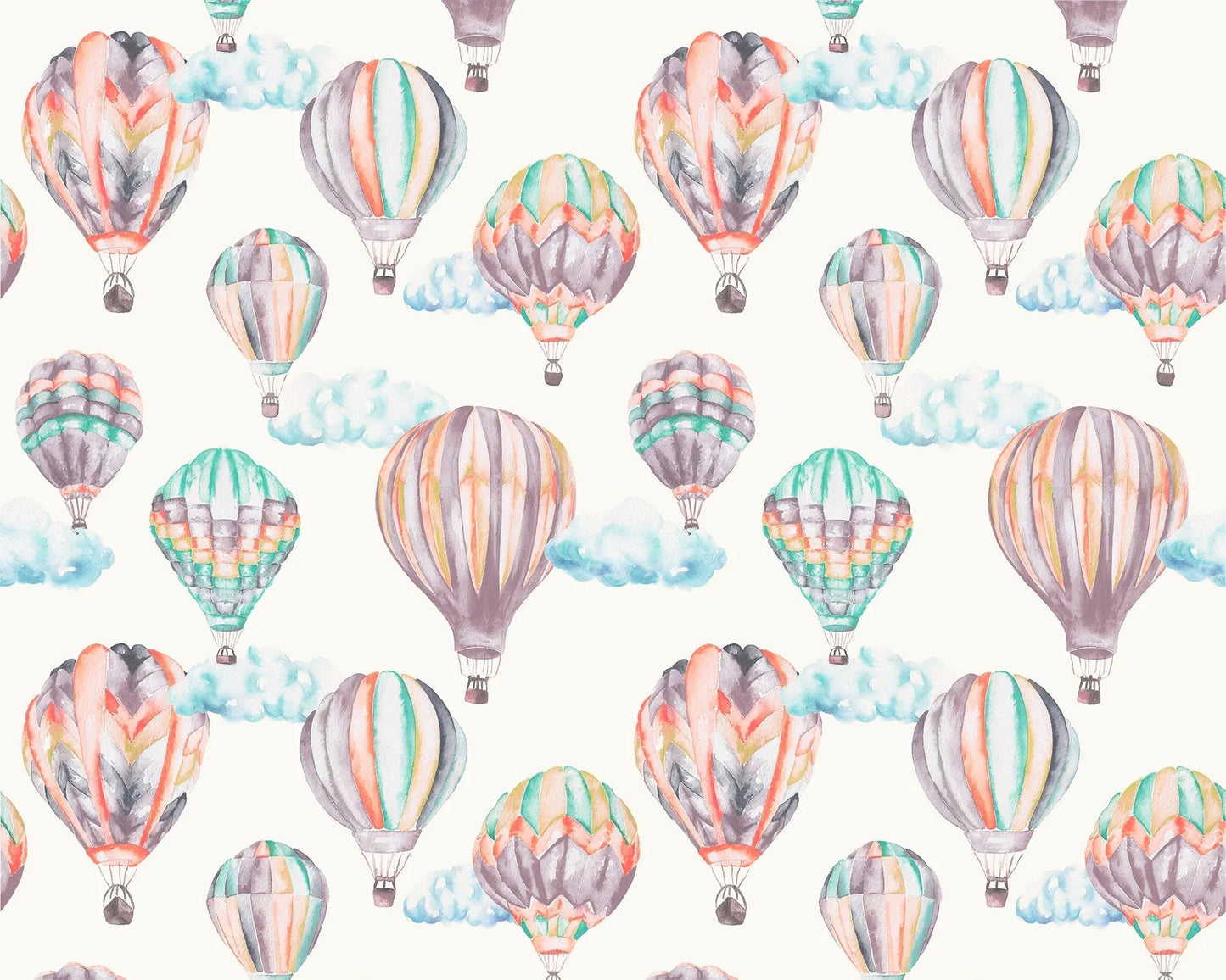 Hot Air Balloons - Children's Cotton Curtain Fabric Katie Hipwell Design