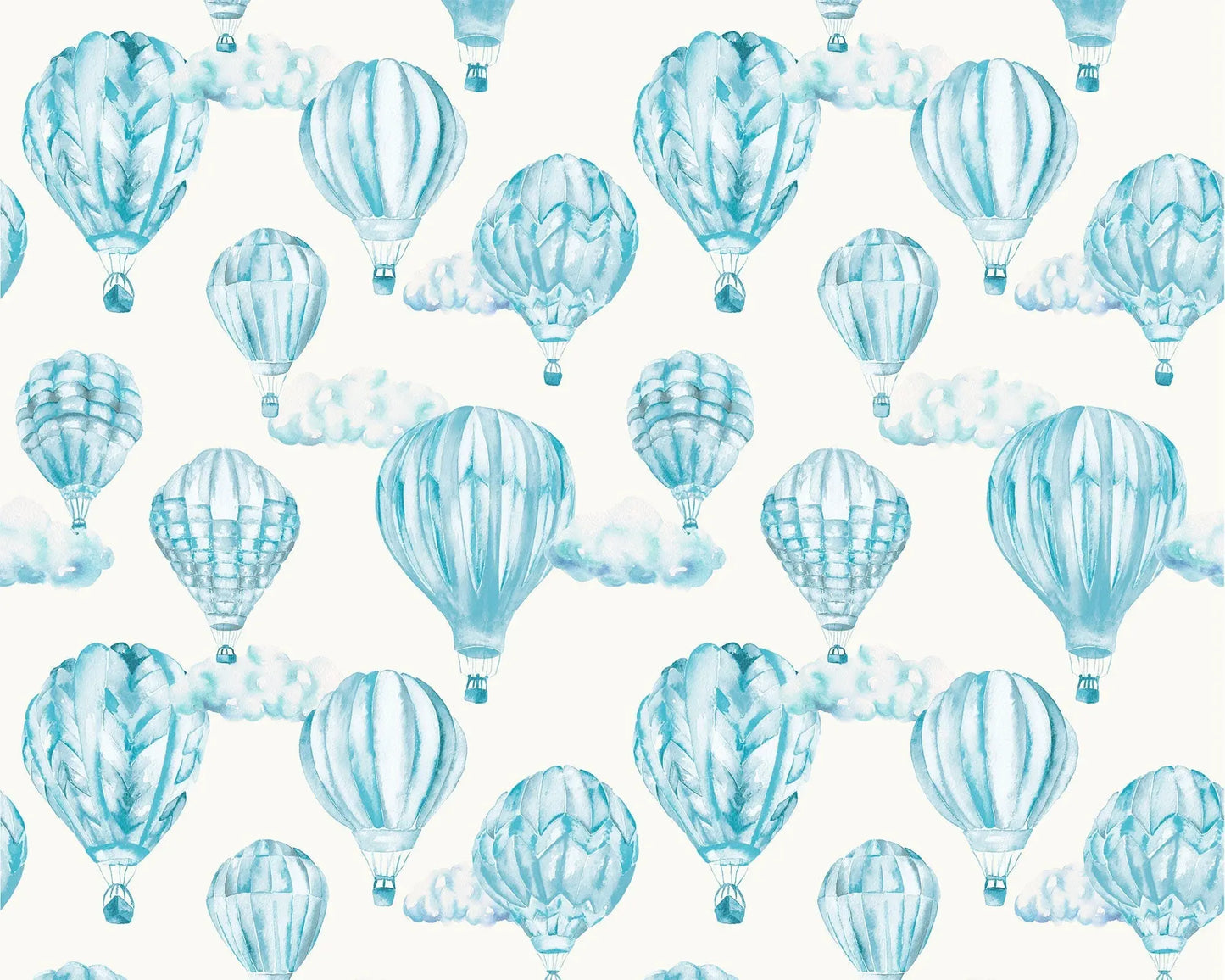 Hot Air Balloons - Children's Cotton Curtain Fabric Katie Hipwell Design