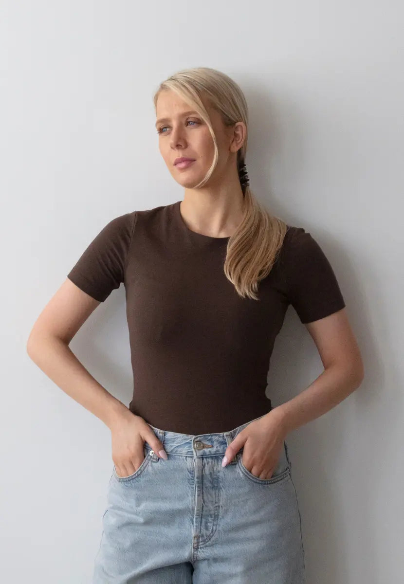 Hot Fudge Organic Cotton Crew T-Shirt Pantee