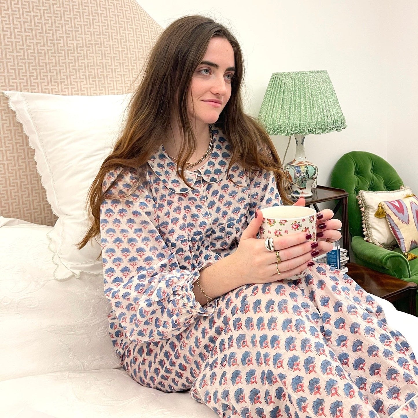 Alana Blue Women's Pyjama Trouser Set WooWoo London