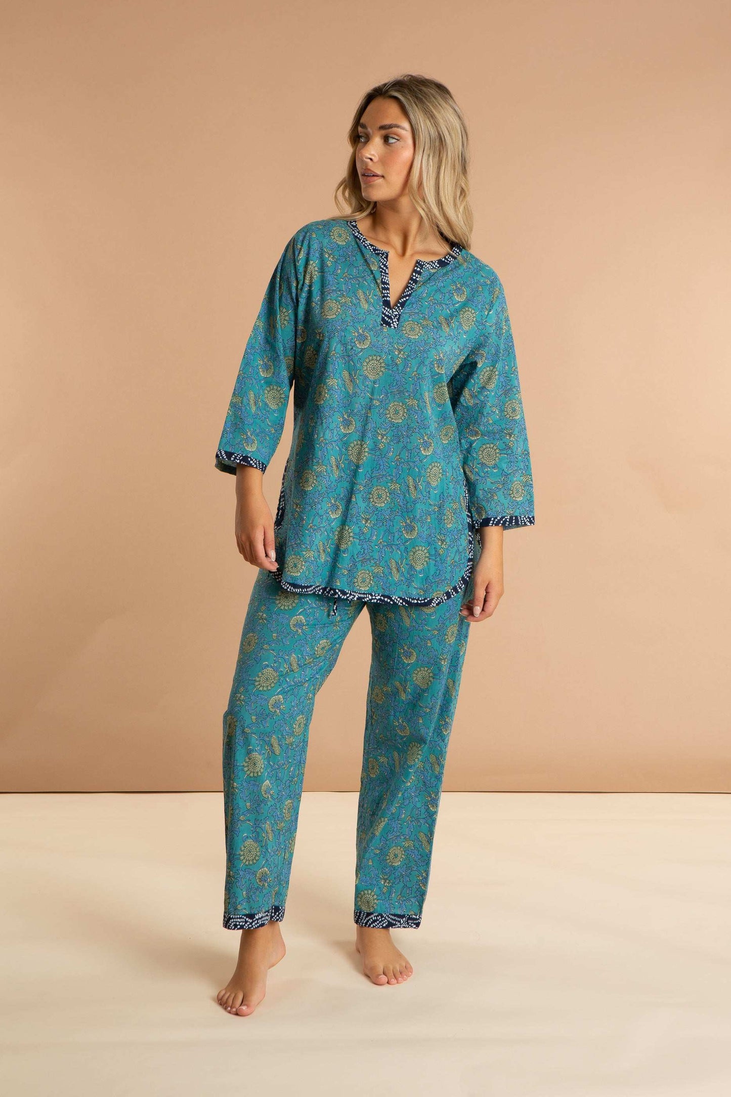 Waterlily Women's Floral Cotton Pyjama Trouser Set inara