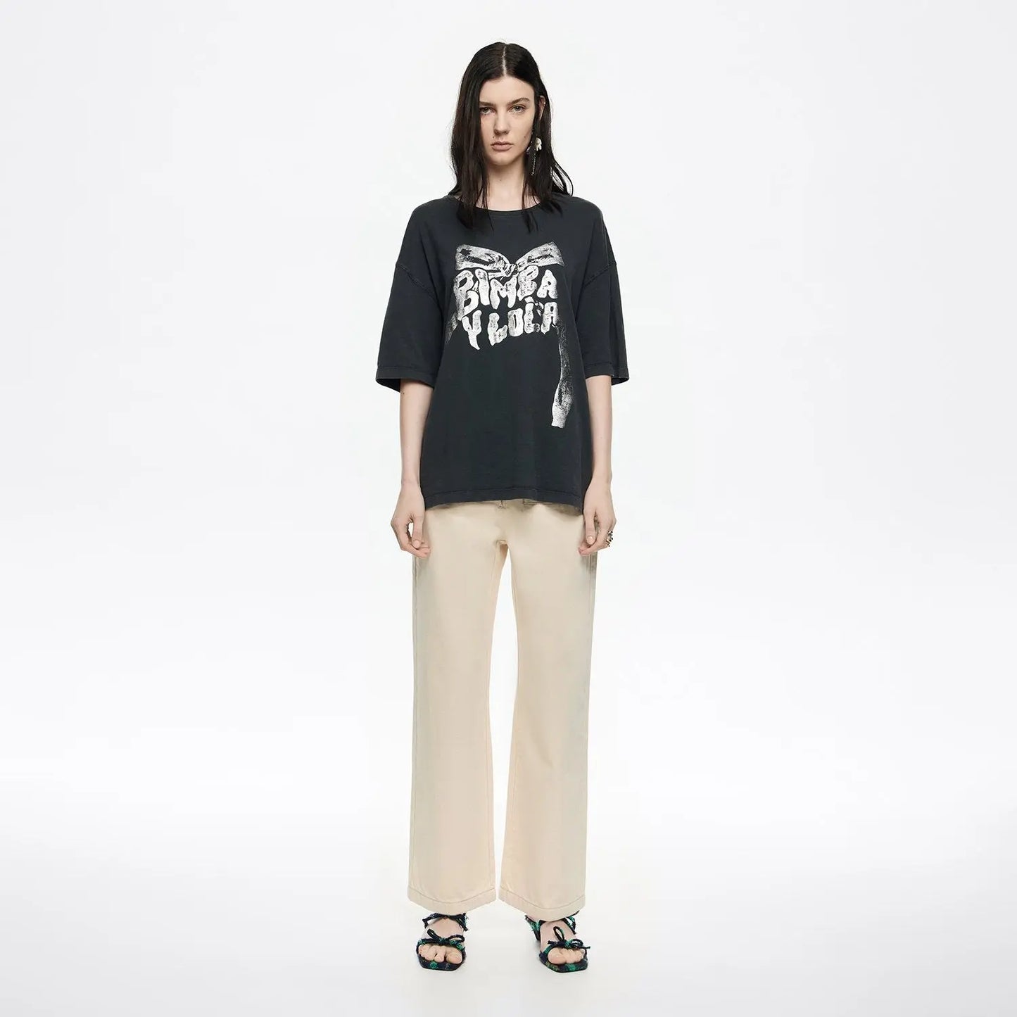 Ivory denim ankle-length jeans Bimba y Lola UK