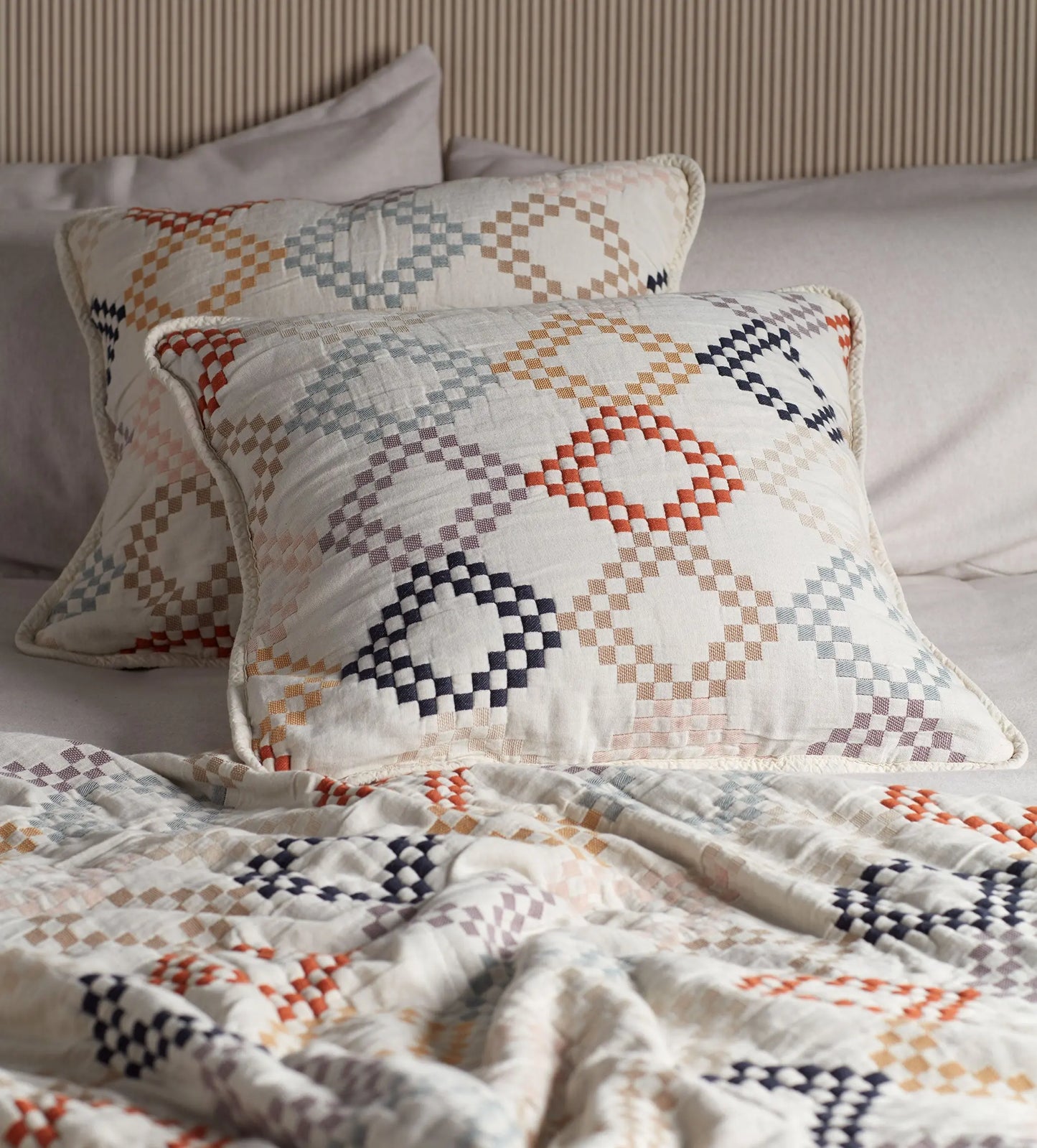 Jolene 100% Cotton Quilted Throw The Secret Linen Store