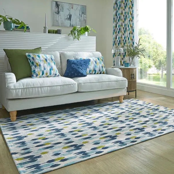 Kelso Geometric Chenille Rug Dunelm