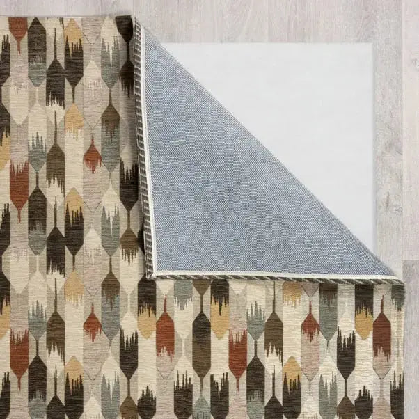 Kelso Geometric Chenille Rug Dunelm