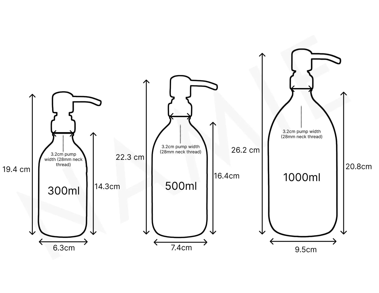 Labelled Amber Glass Dispenser Bottle With Rose Gold Pump Namie Home