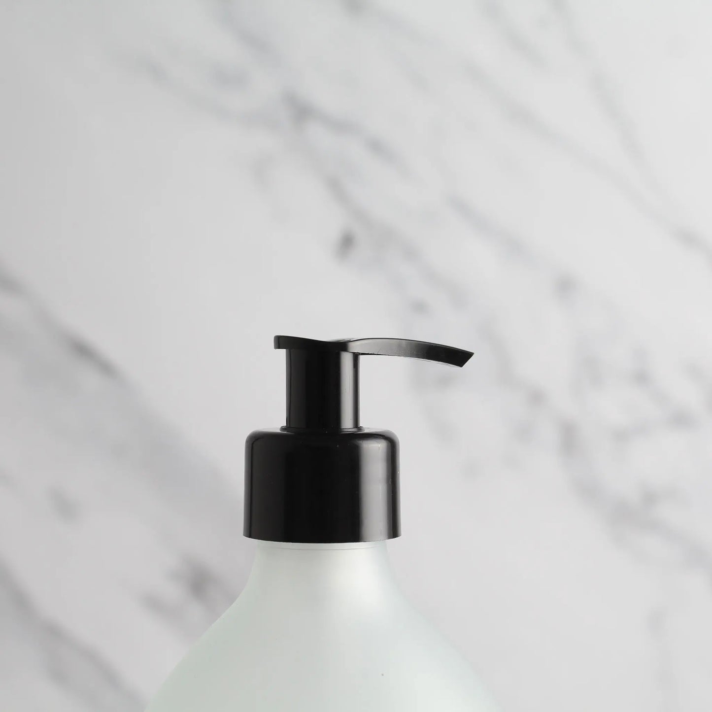 Labelled Frosted White Glass Dispenser Bottle With Black Pump Namie Home