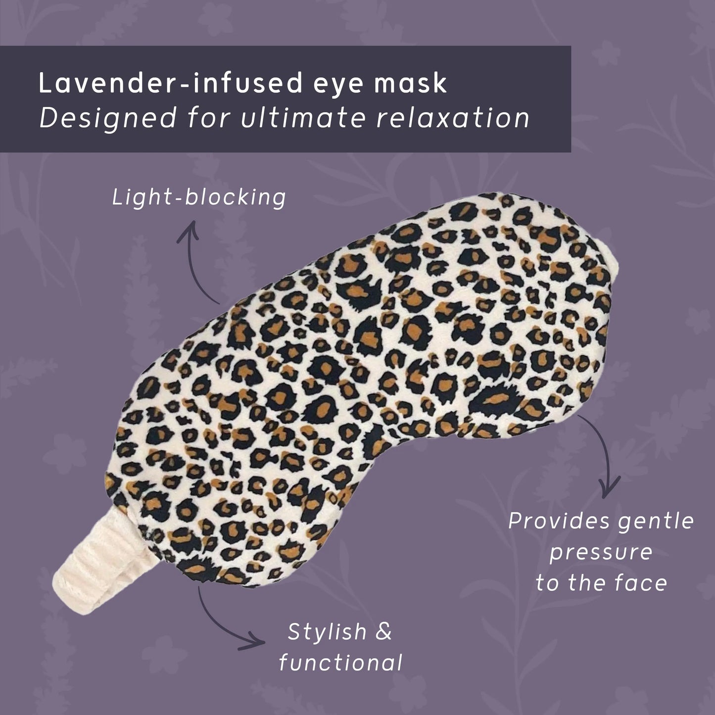 Lavender Deep Pressure Therapy Eye Mask - Leopard Print SMUG