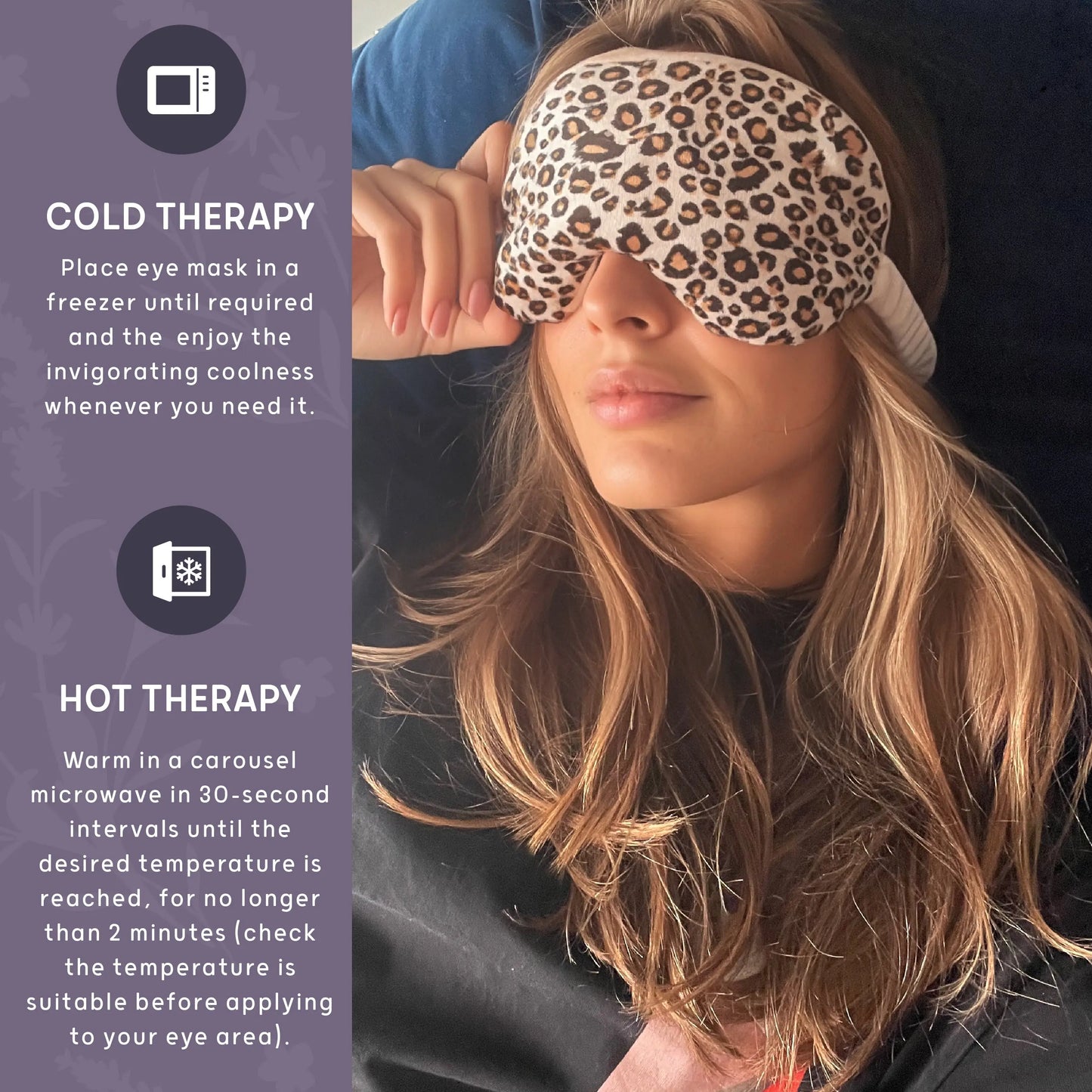 Lavender Deep Pressure Therapy Eye Mask - Leopard Print SMUG