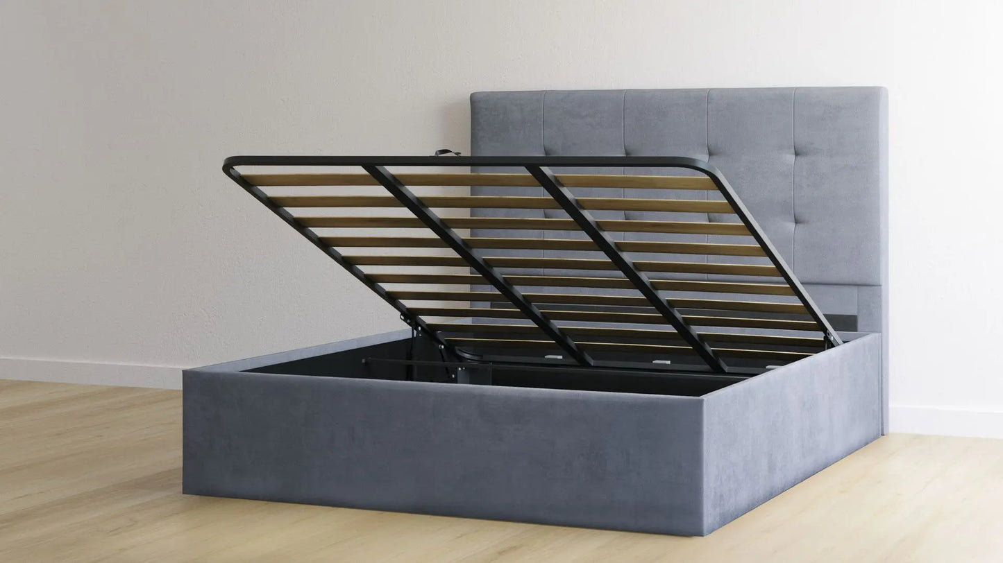 Light Grey Ottoman Bed Emma
