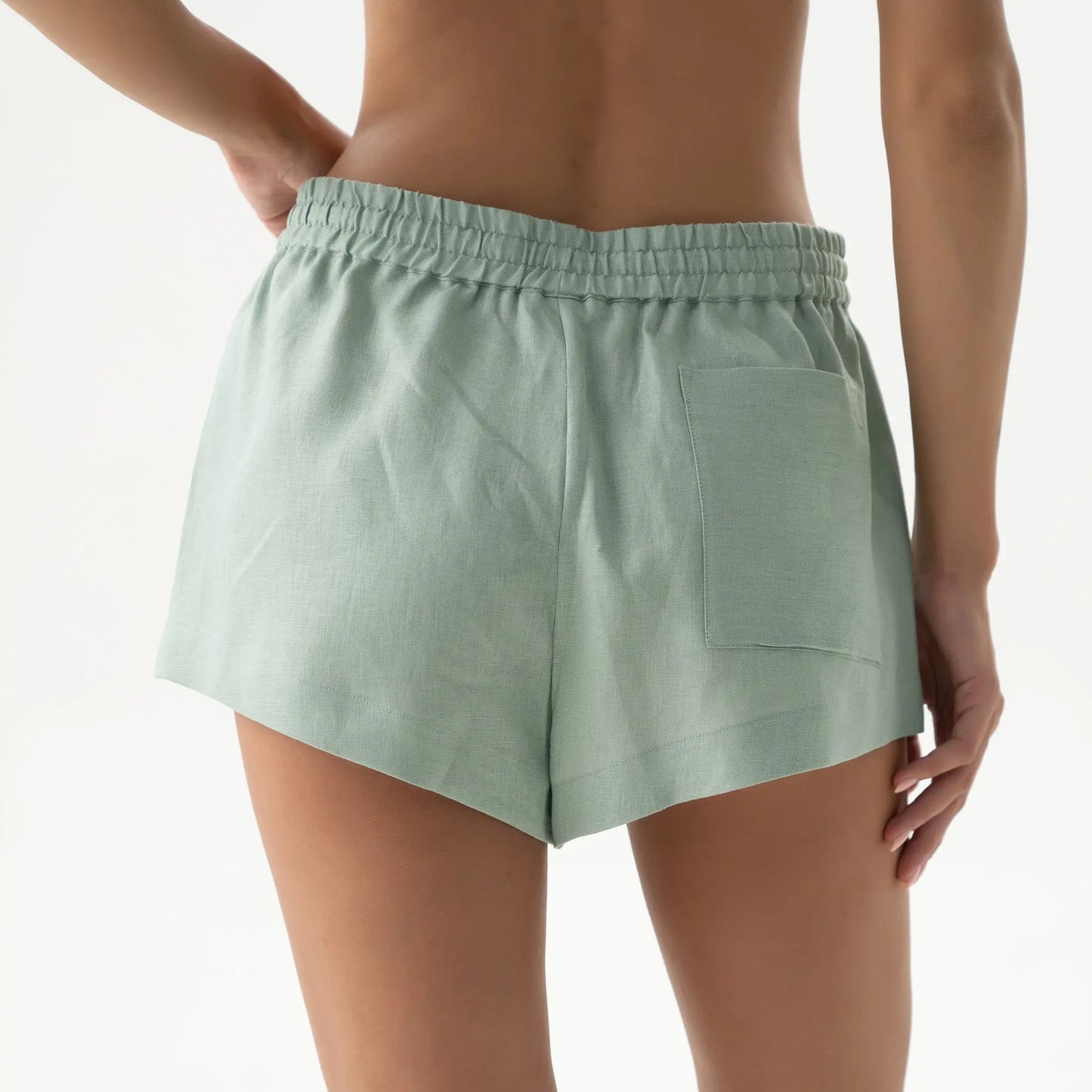 Linen Spirit Shorts Sage Green NOKAYA