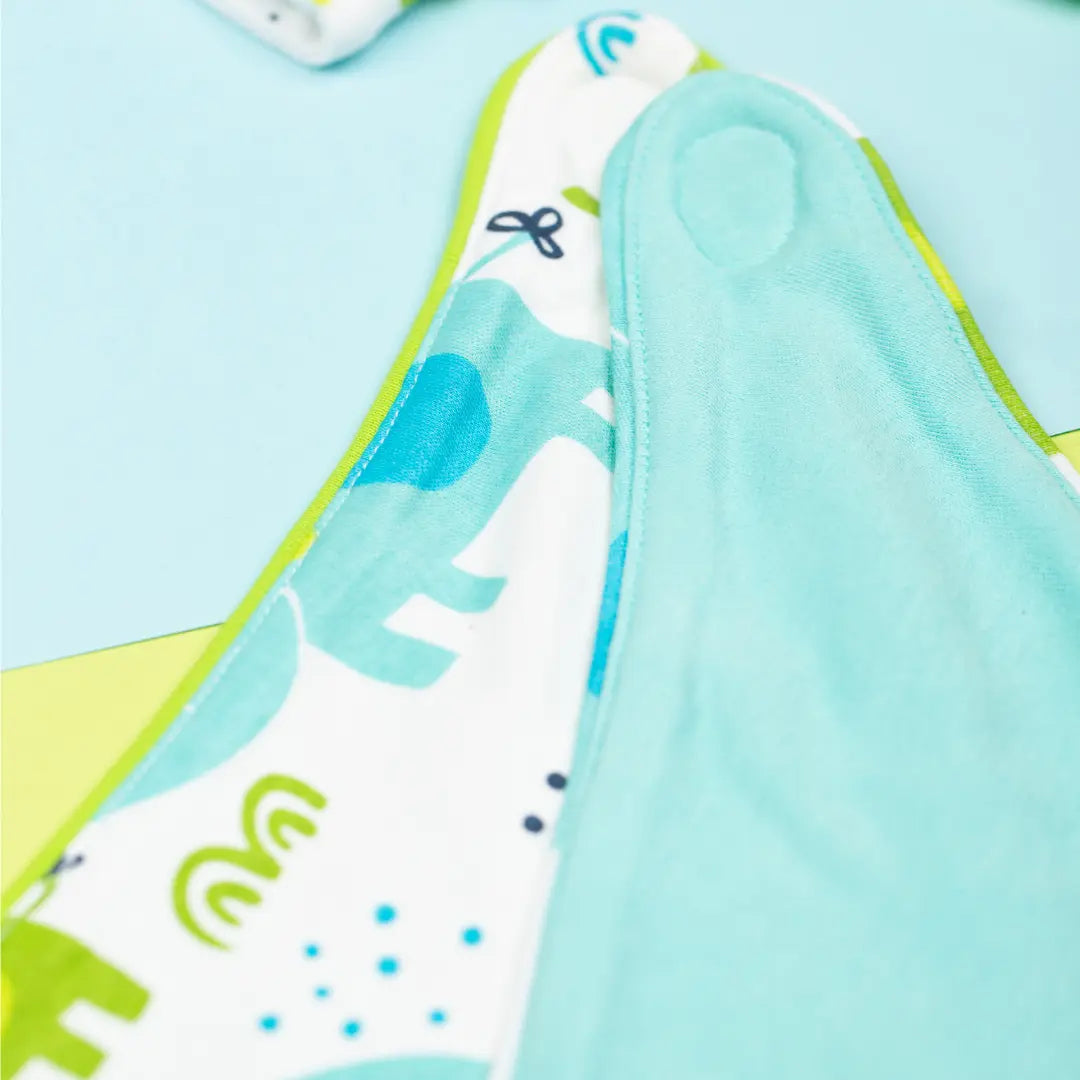 Little Elephant Print Boys Set of 2 Dribble Bibs Luca and Rosa
