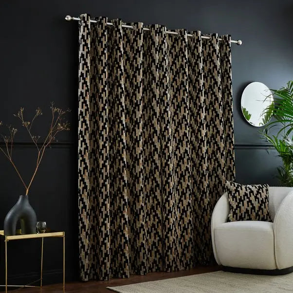 Lori Velvet Eyelet Curtains Dunelm