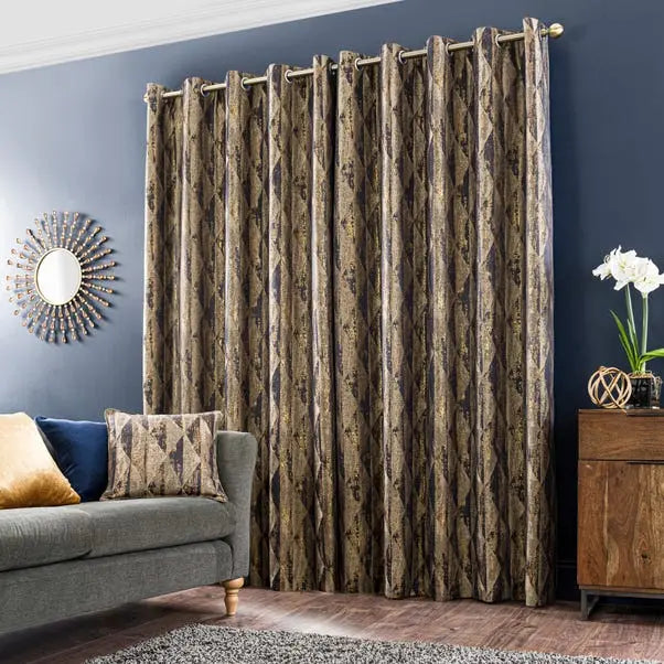 Luxor Metallic Eyelet Curtains Dunelm