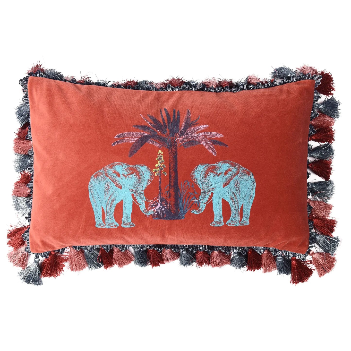 Malabar Coral Velvet Cushion Bivain