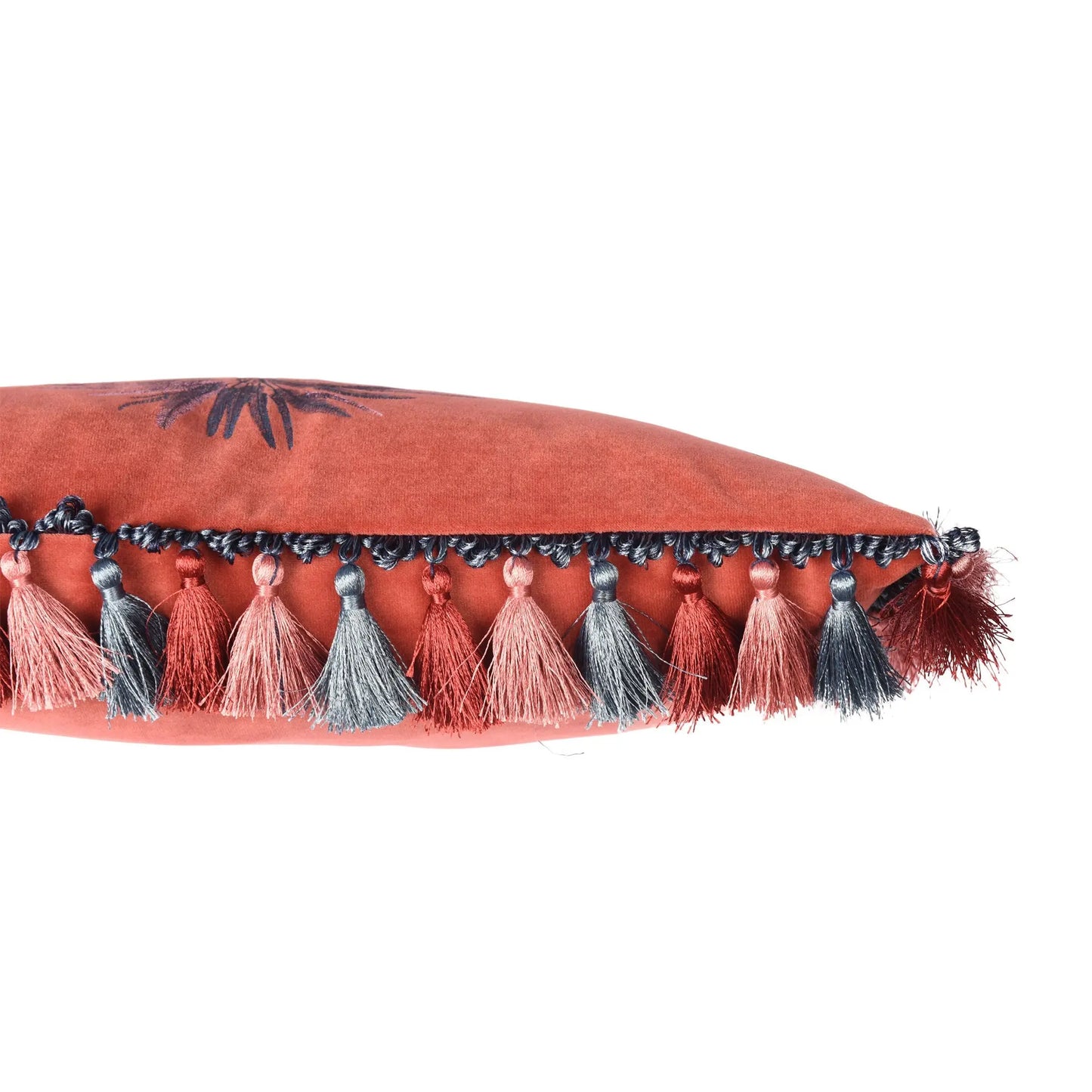 Malabar Coral Velvet Cushion Bivain