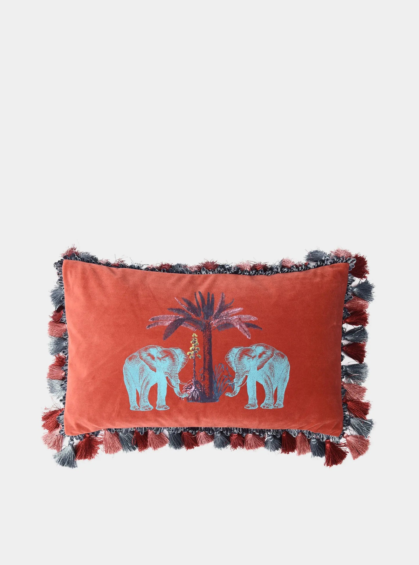 Malabar Coral Velvet Cushion Bivain