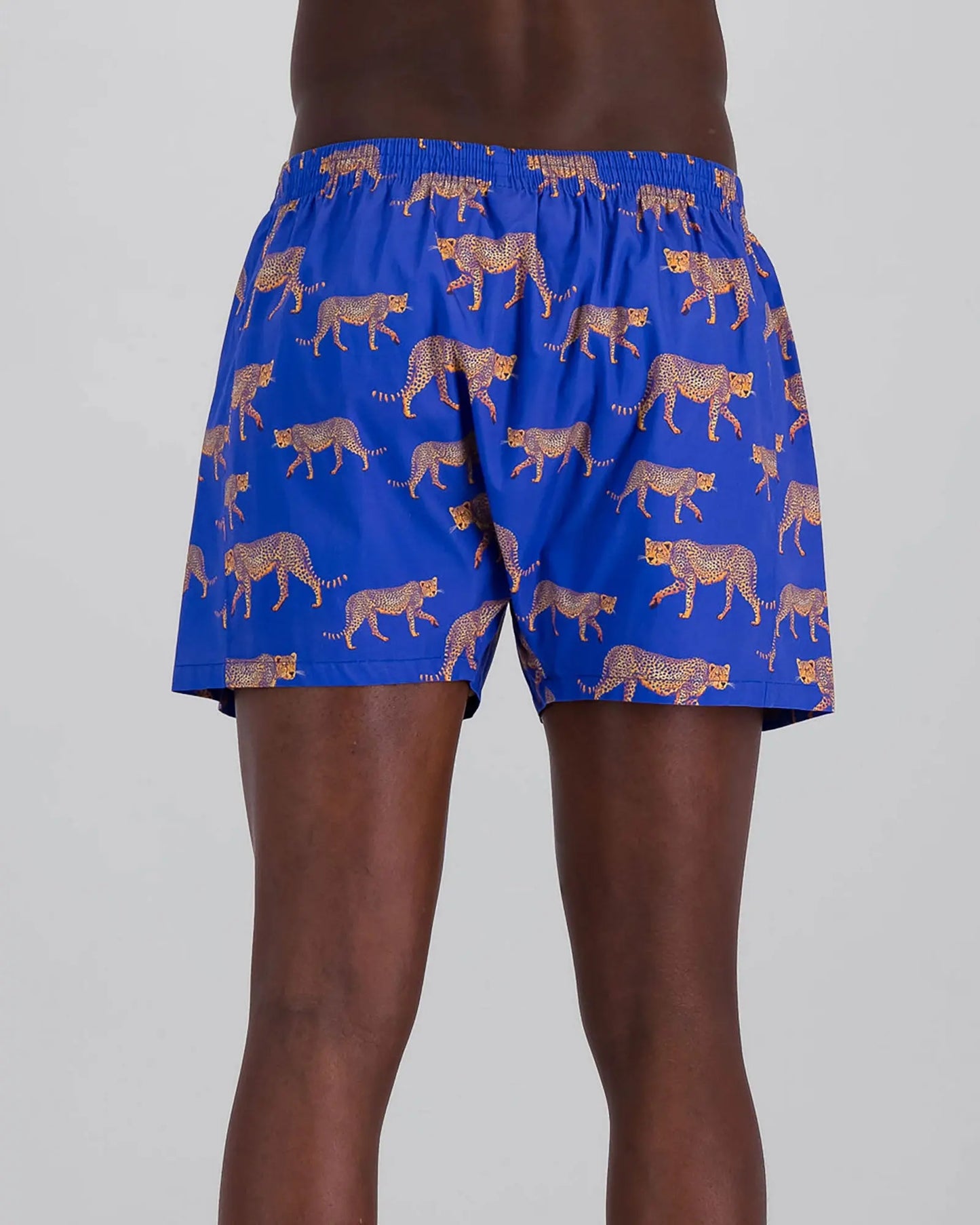 Mens Boxer Shorts - Blue Cheetahs Woodstock Laundry