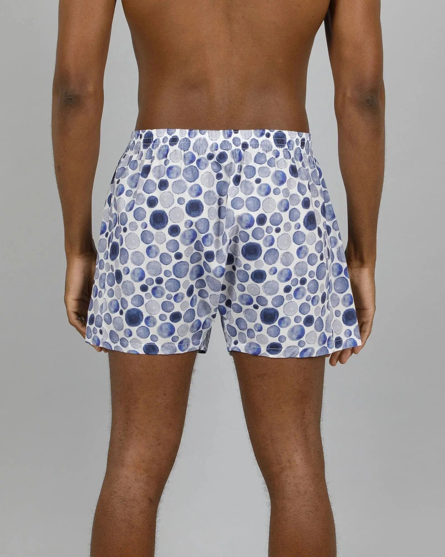 Mens Boxer Shorts - Dots Blue Woodstock Laundry