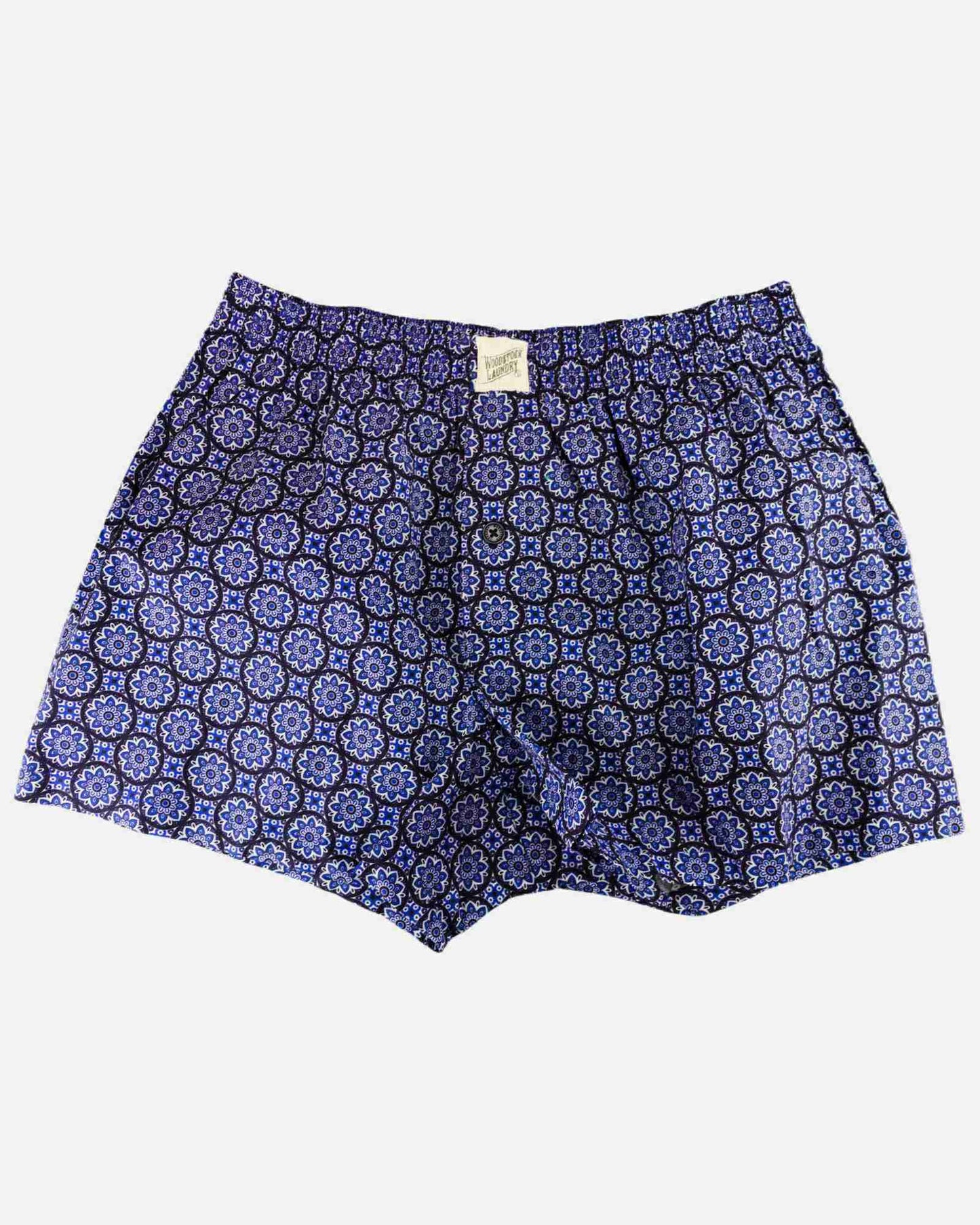 Mens Boxer Shorts - Indigo Floral Woodstock Laundry
