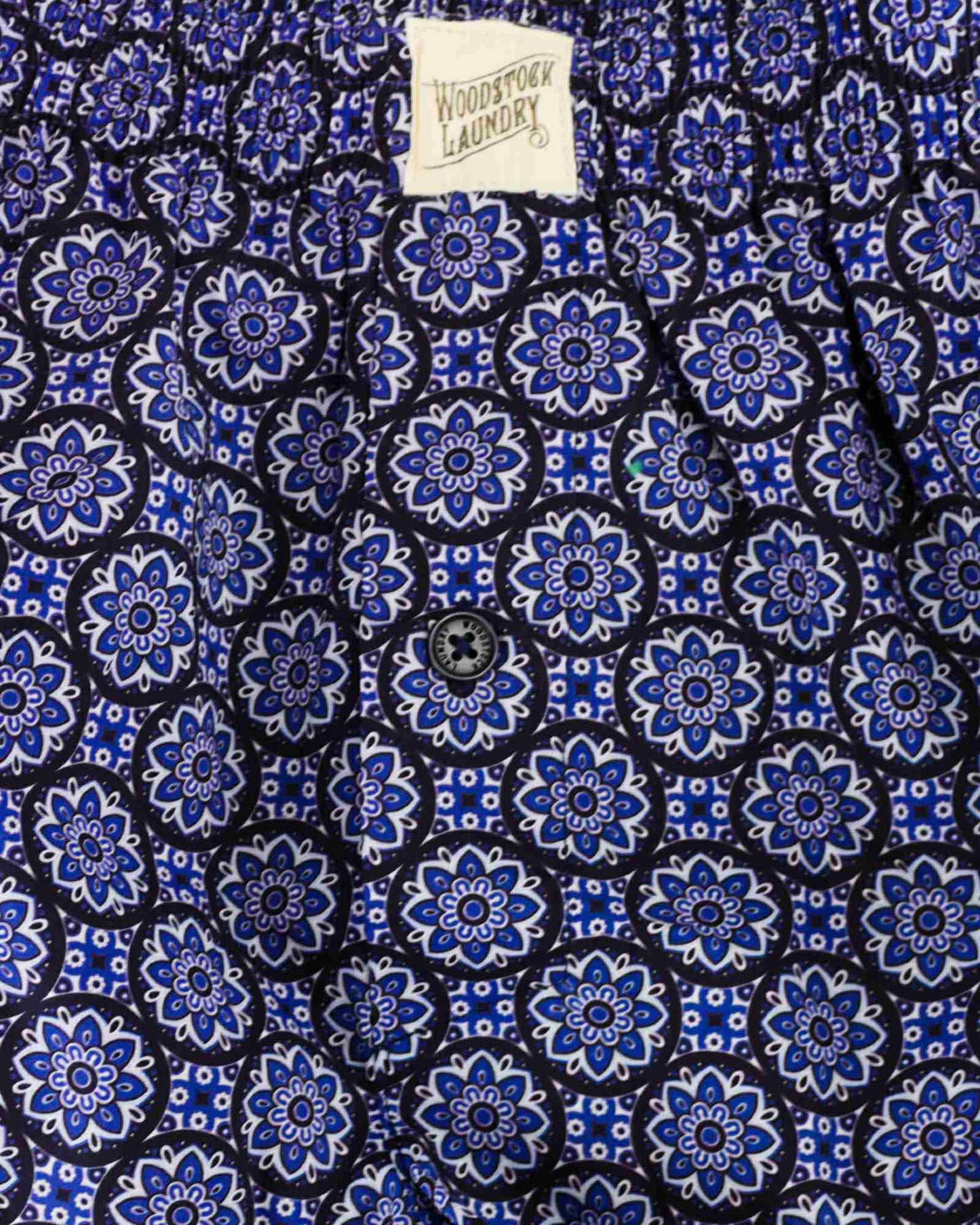 Mens Boxer Shorts - Indigo Floral Woodstock Laundry