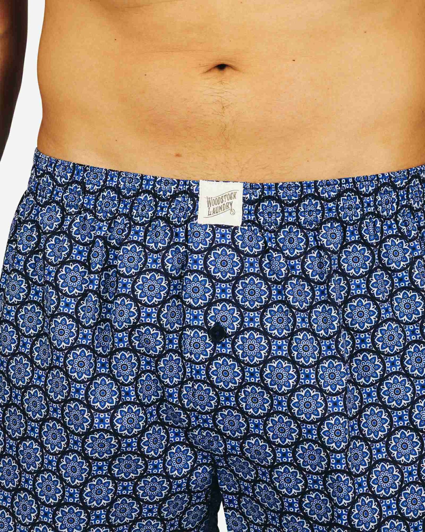 Mens Boxer Shorts - Indigo Floral Woodstock Laundry