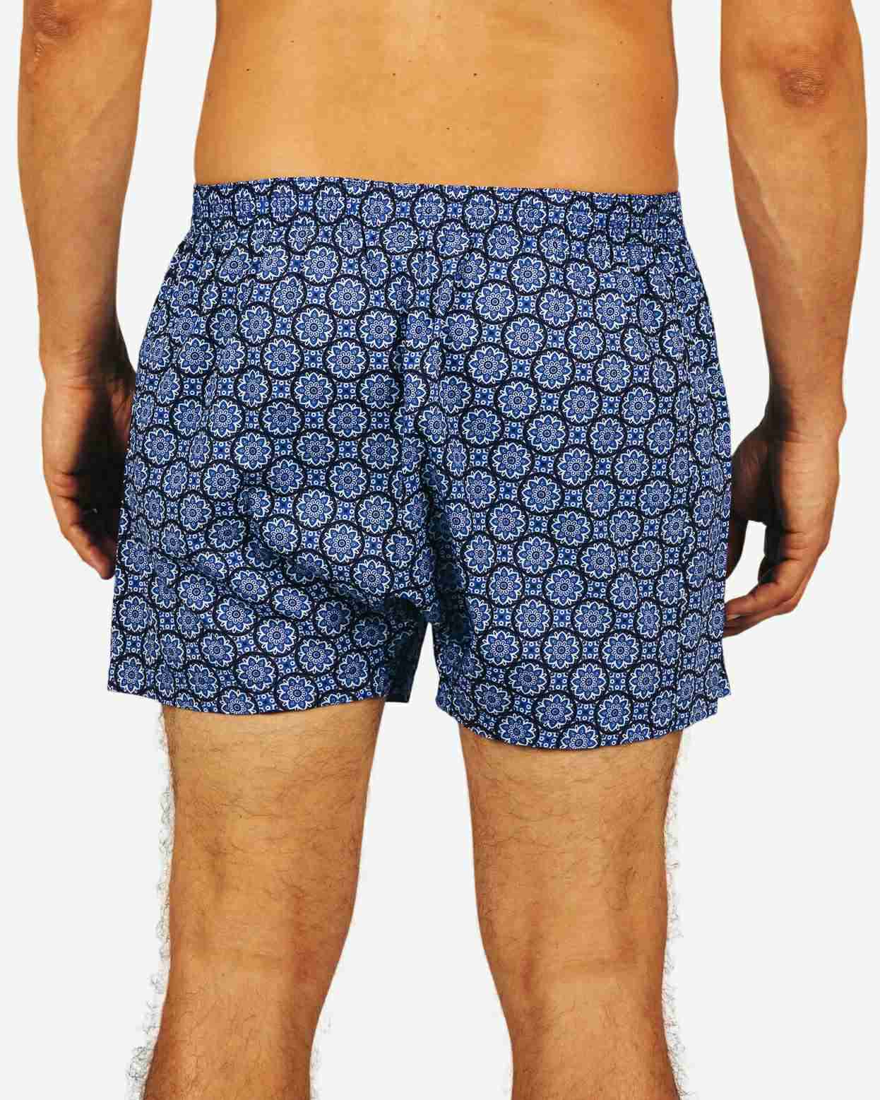 Mens Boxer Shorts - Indigo Floral Woodstock Laundry