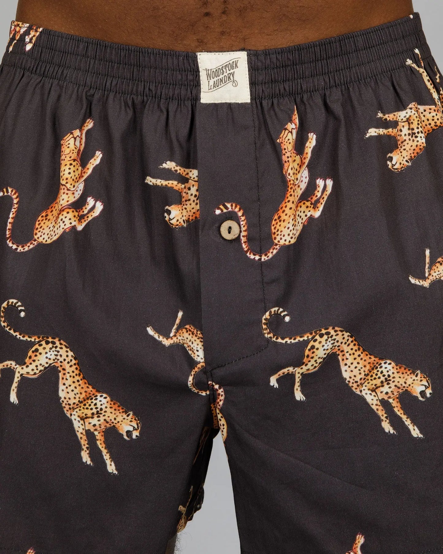 Mens Boxer Shorts - Jumping Cheetahs Woodstock Laundry