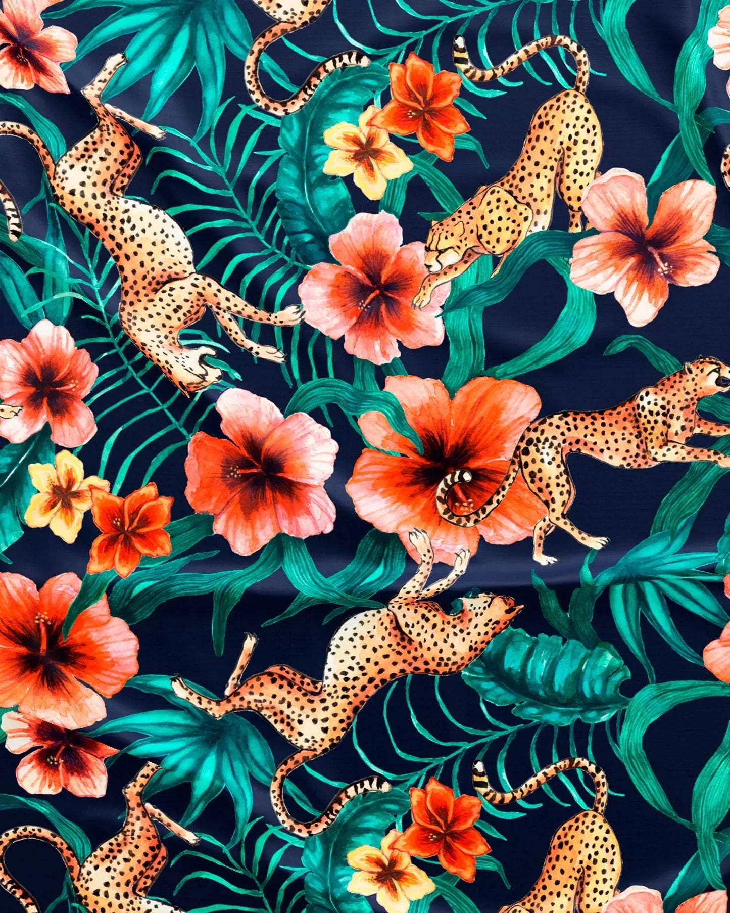 Mens Boxer Shorts - Jungle Cheetah Navy Woodstock Laundry