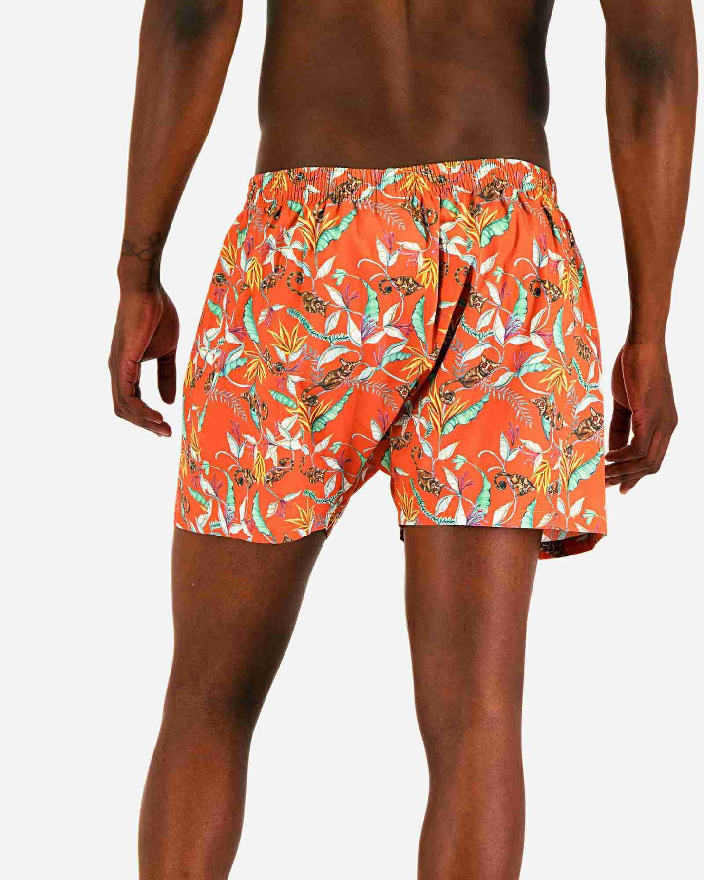 Mens Boxer Shorts - Night Monkeys Orange Woodstock Laundry