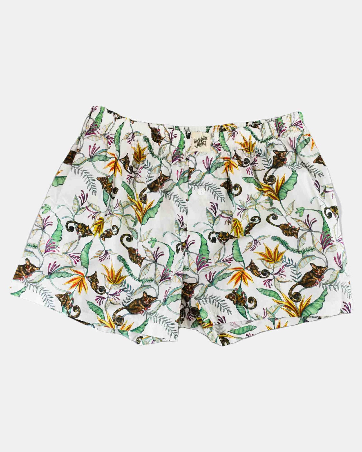 Mens Boxer Shorts - Night Monkeys White Woodstock Laundry