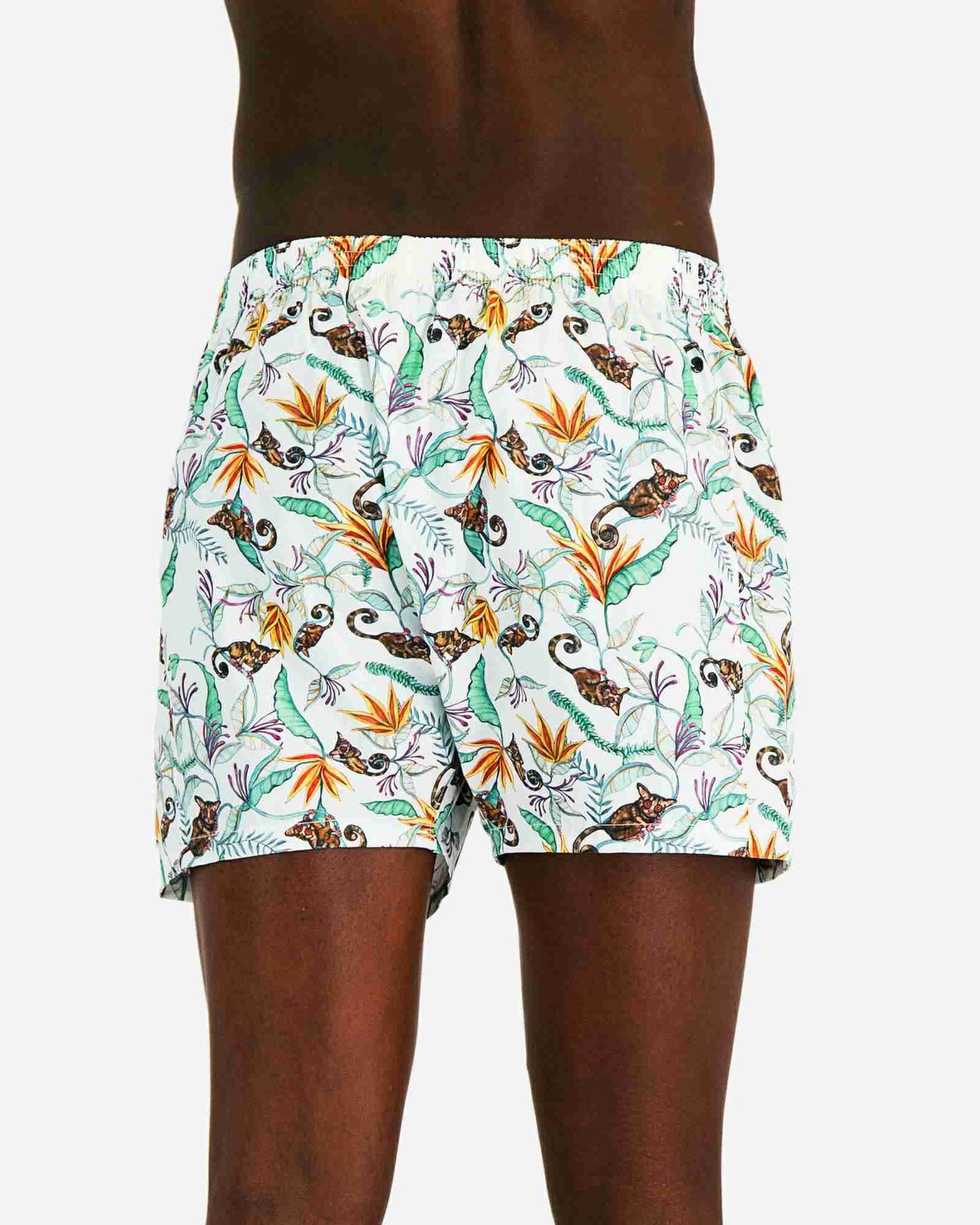 Mens Boxer Shorts - Night Monkeys White Woodstock Laundry