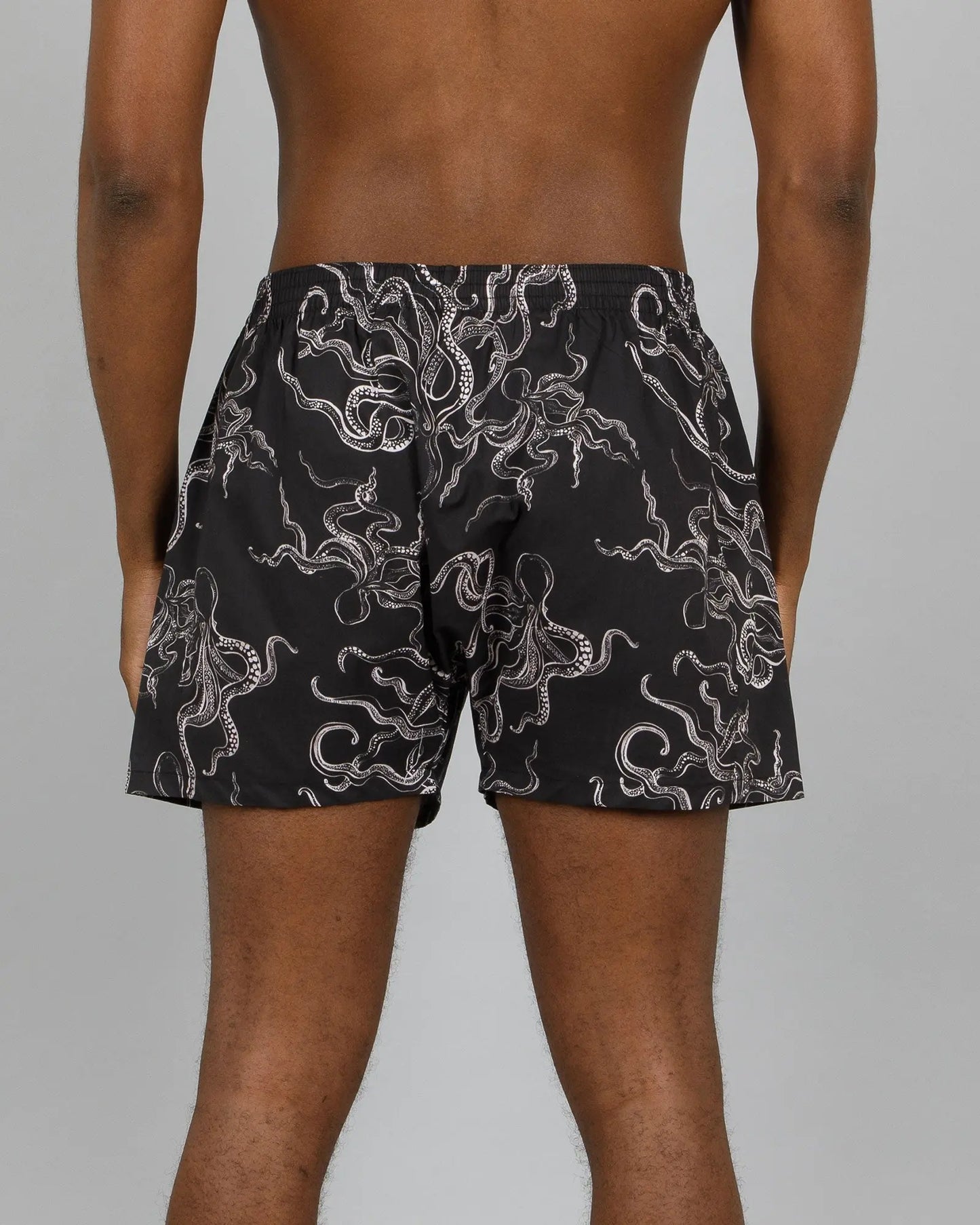 Mens Boxer Shorts - Octopus Black Woodstock Laundry