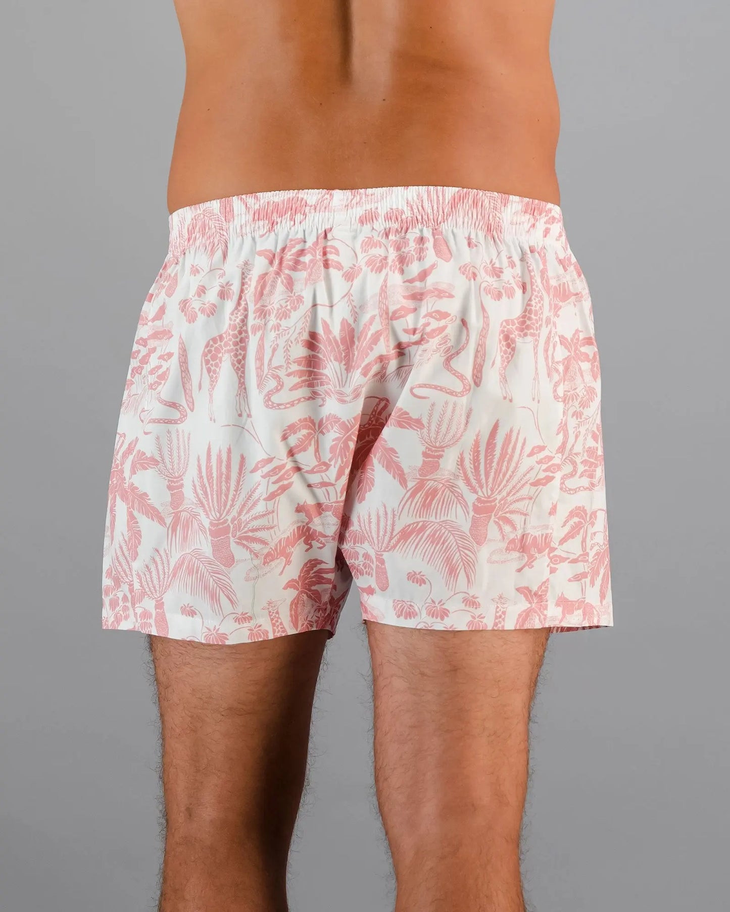 Mens Boxer Shorts - Safari Pink Woodstock Laundry