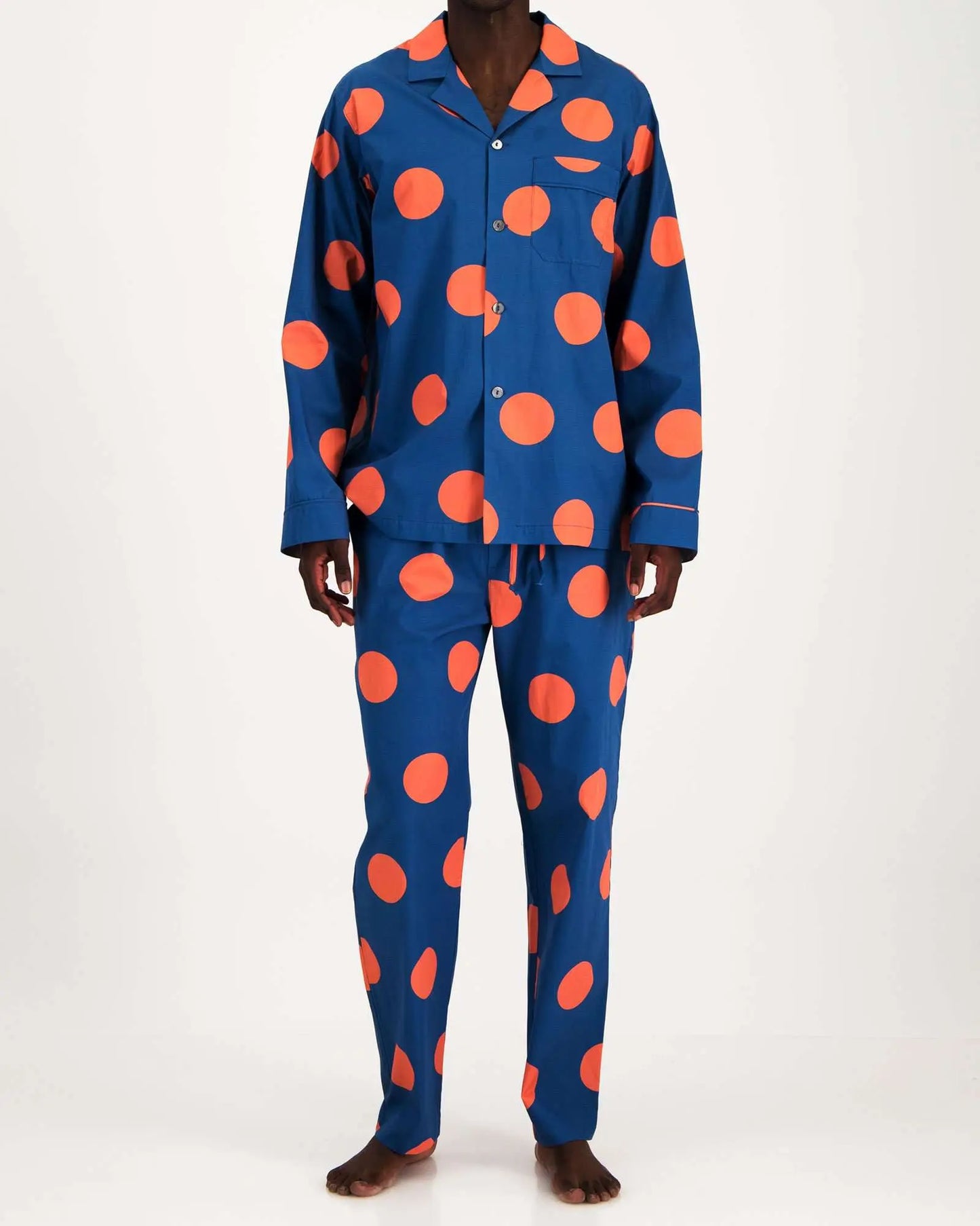 Mens Long Pyjamas - Big Polka Woodstock Laundry