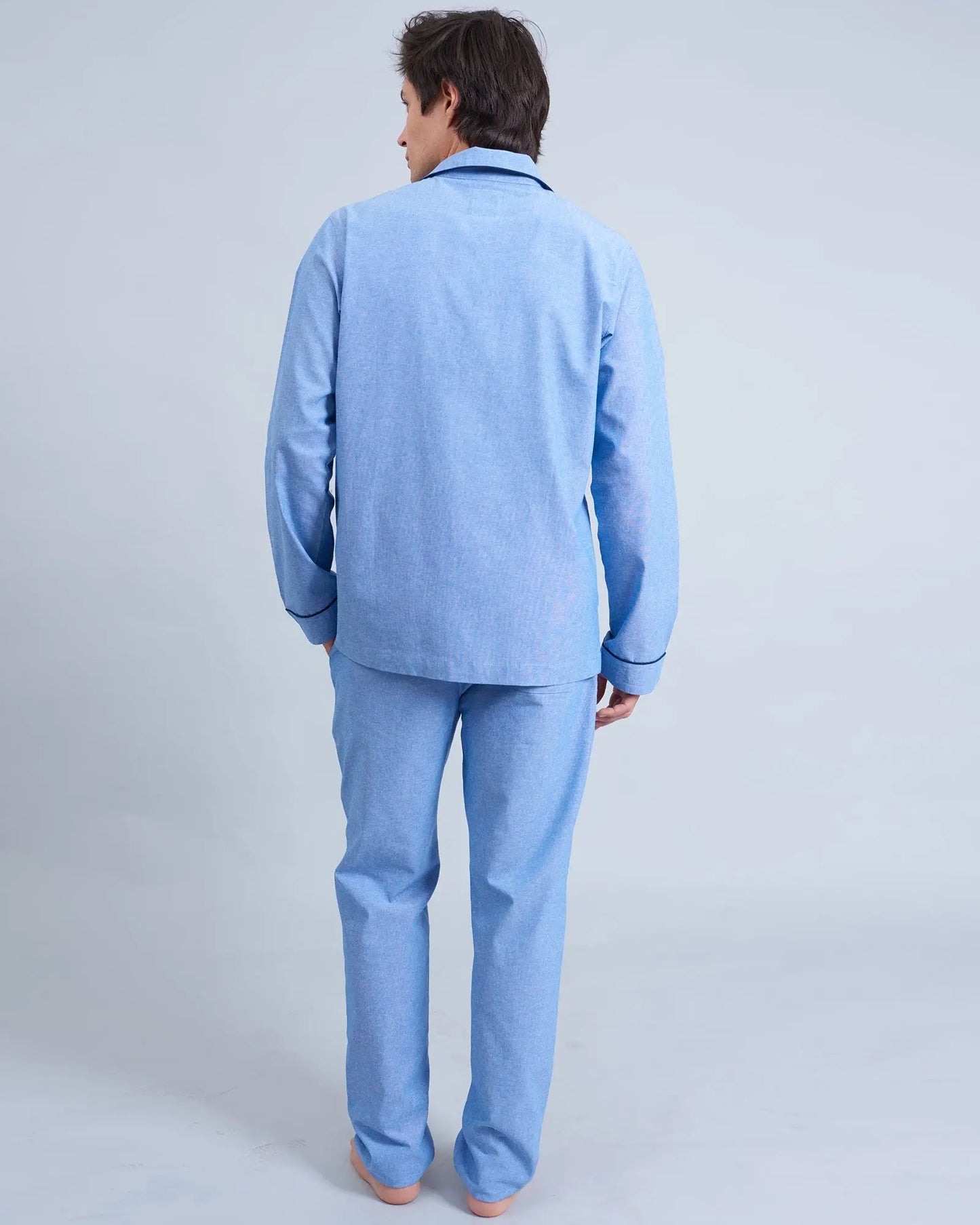 Mens Long Pyjamas - Chambray Blue Sky Woodstock Laundry
