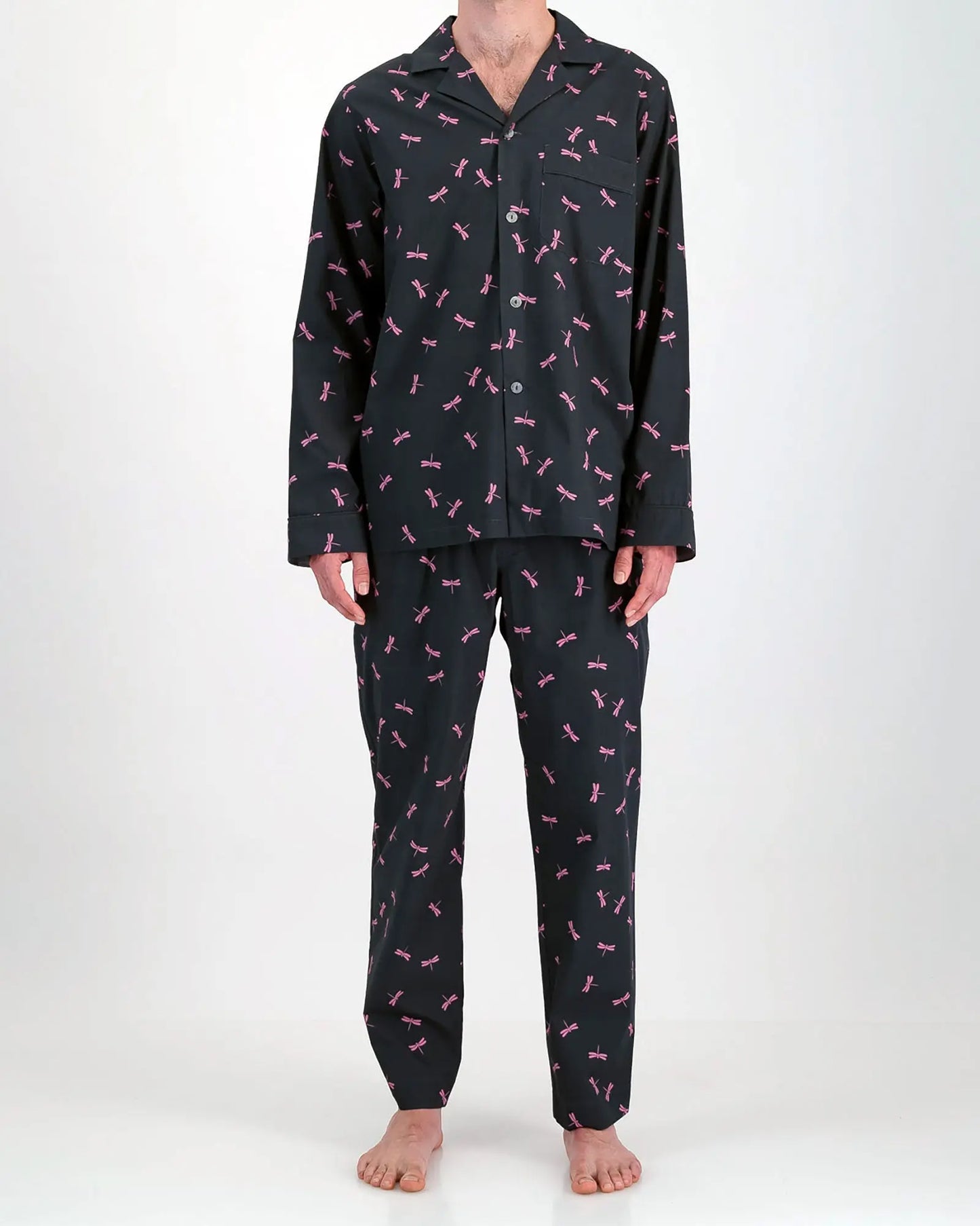 Mens Long Pyjamas - Dragonflies Woodstock Laundry