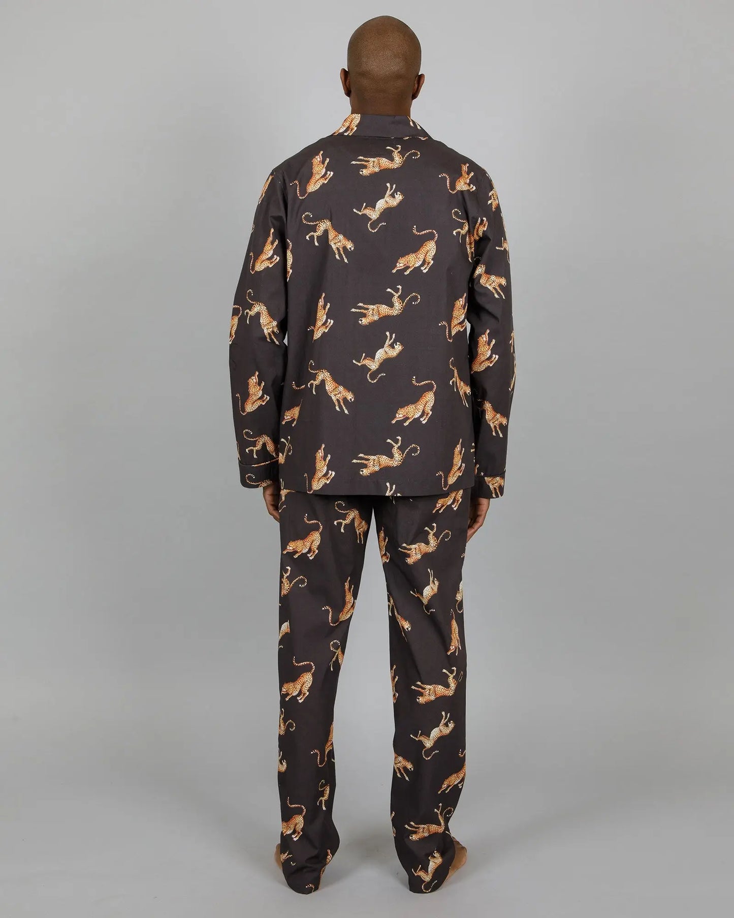 Mens Long Pyjamas - Jumping Cheetahs Woodstock Laundry