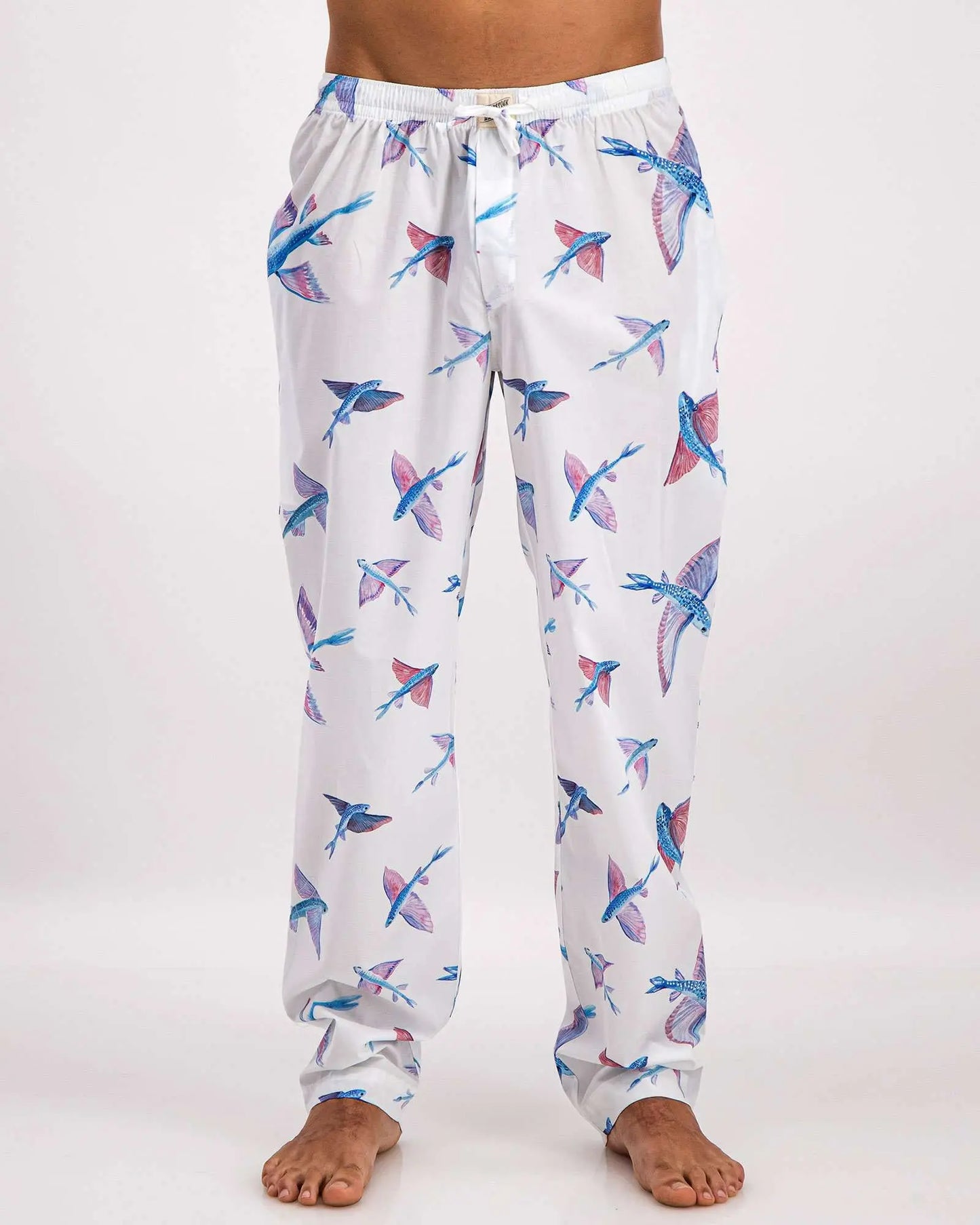 Mens Lounge Pants - Flying Fish White Woodstock Laundry