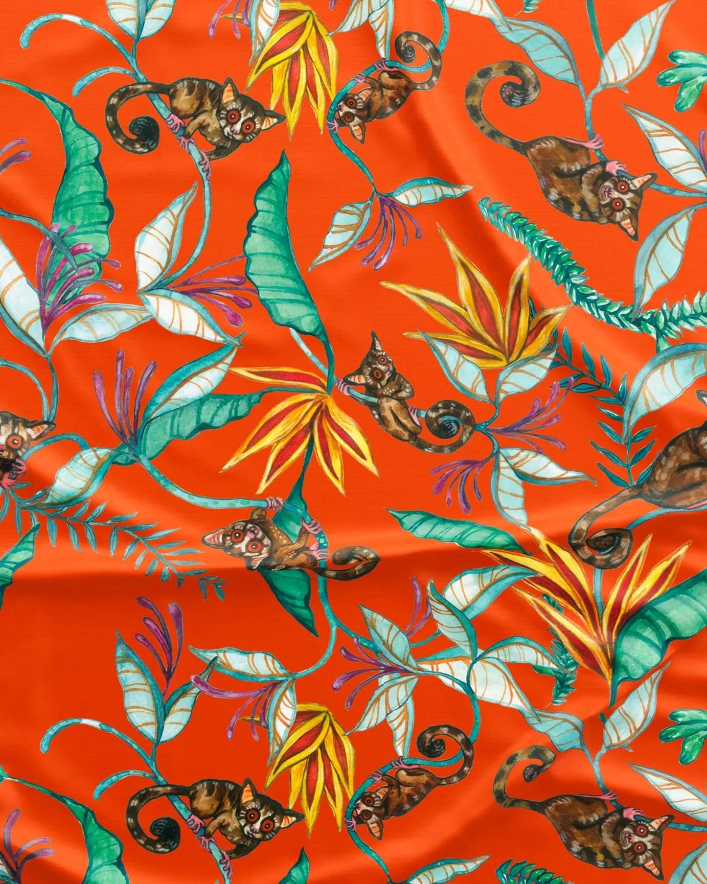 Mens Lounge Pants - Night Monkeys Orange Woodstock Laundry