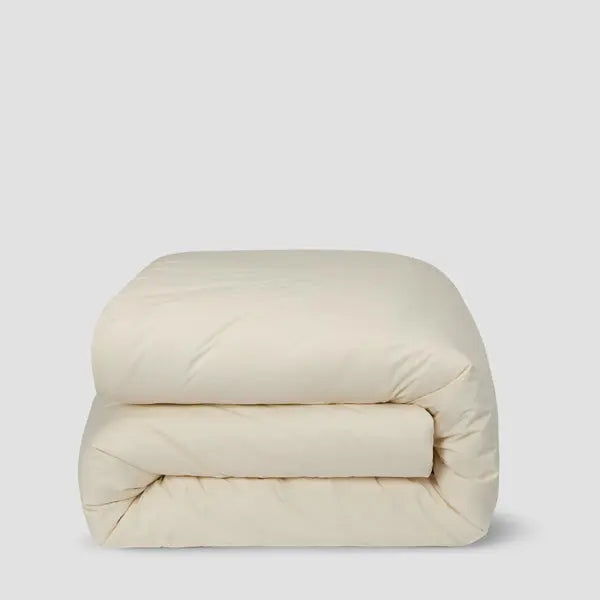 Mindful Cream Washed Cotton Percale Duvet Cover Piglet