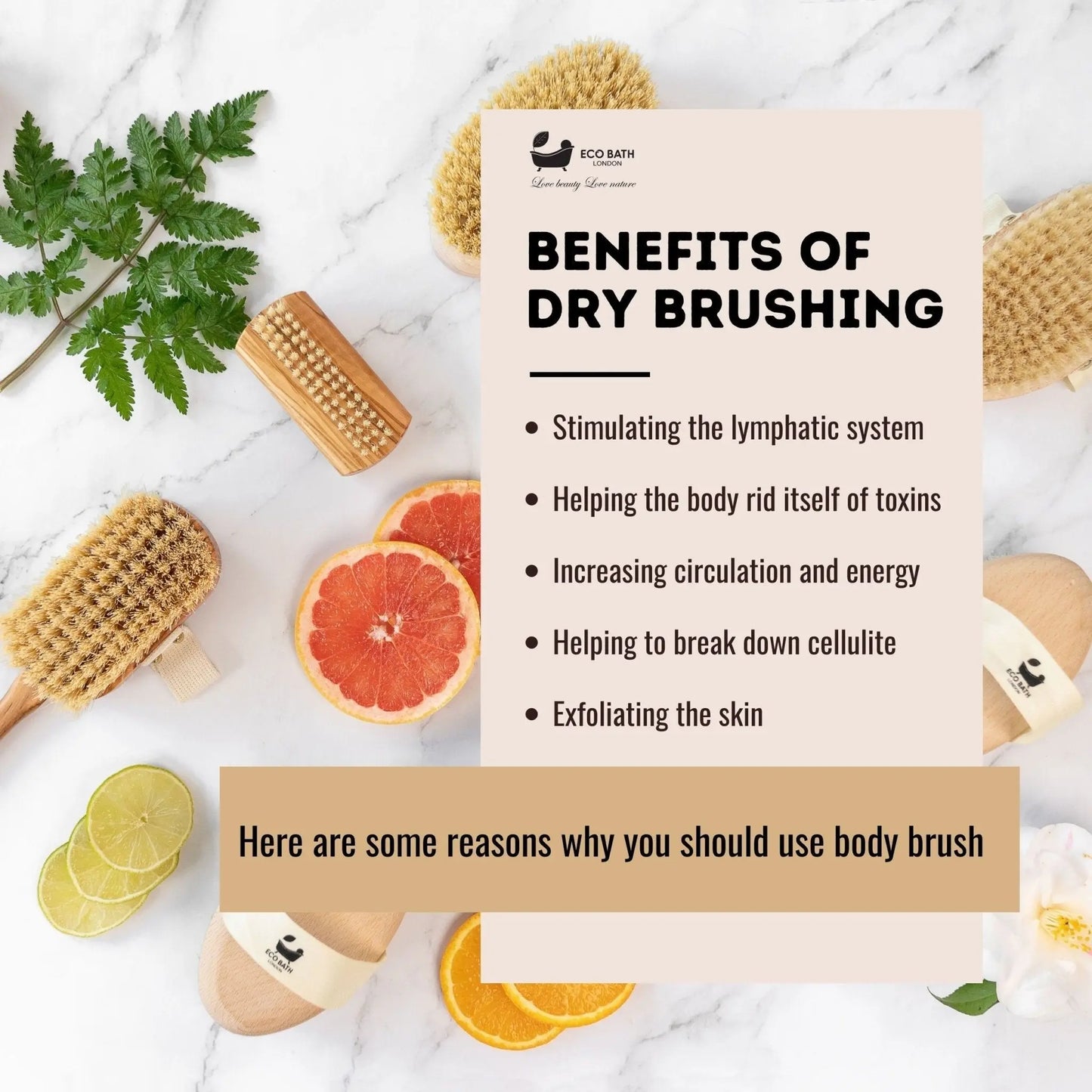 Natural Hard Sisal Body Brush with Detachable Handle Eco Bath London