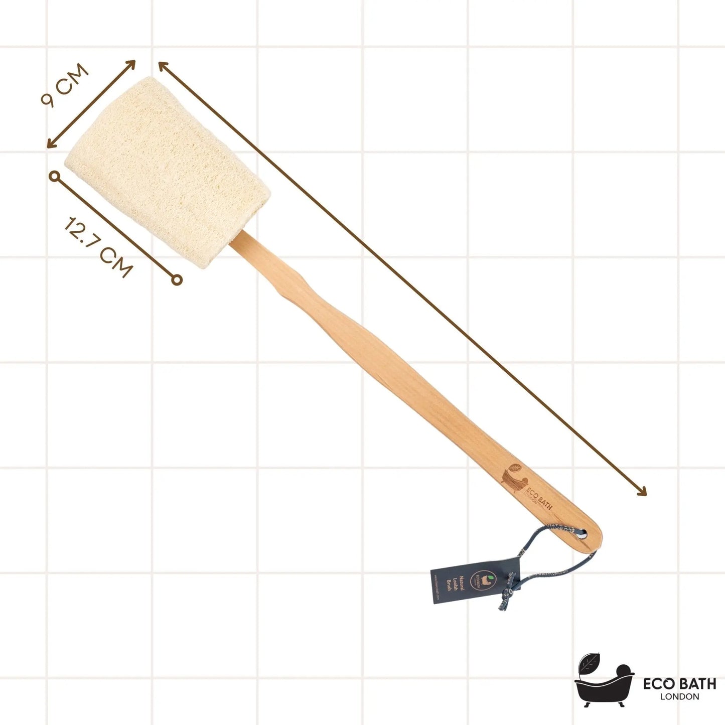 Natural Loofah Brush - Premium Loofah Body Brush with Handle Eco Bath London