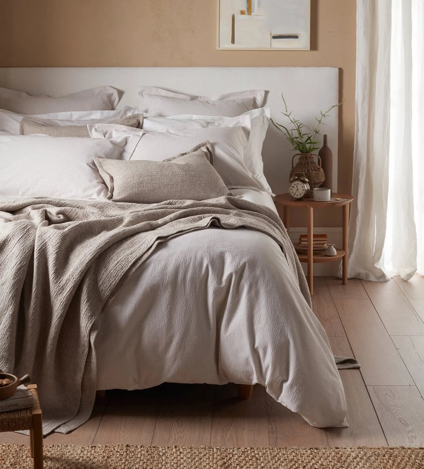 Natural Seersucker Stripe 100% Cotton Duvet Cover The Secret Linen Store