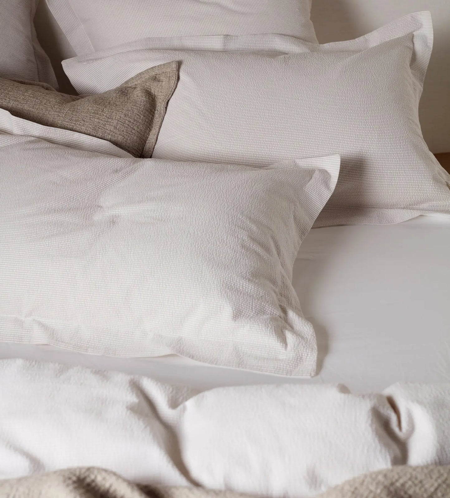 Natural Seersucker Stripe 100% Cotton Duvet Cover The Secret Linen Store