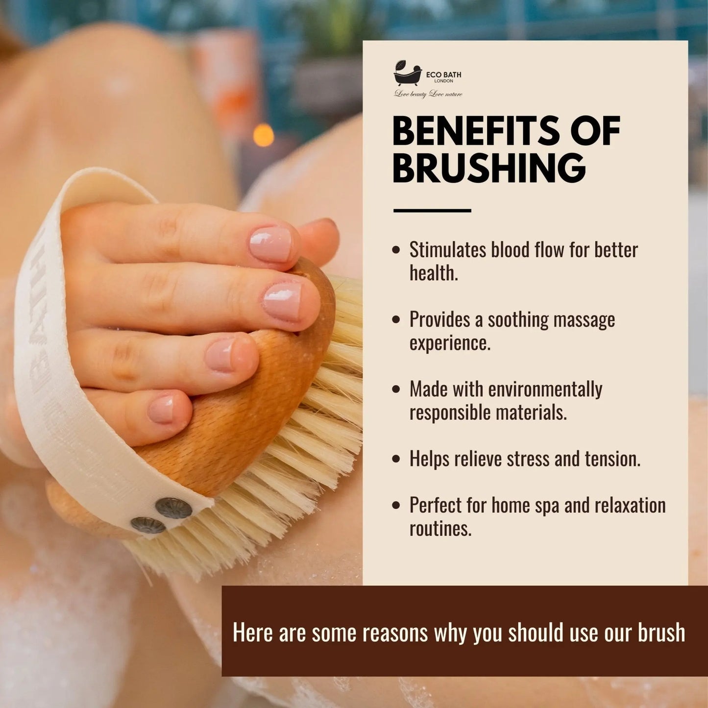 Natural Sisal Massage Hand Brush - Dry Brushing Hand Brush for Exfoliation Eco Bath London